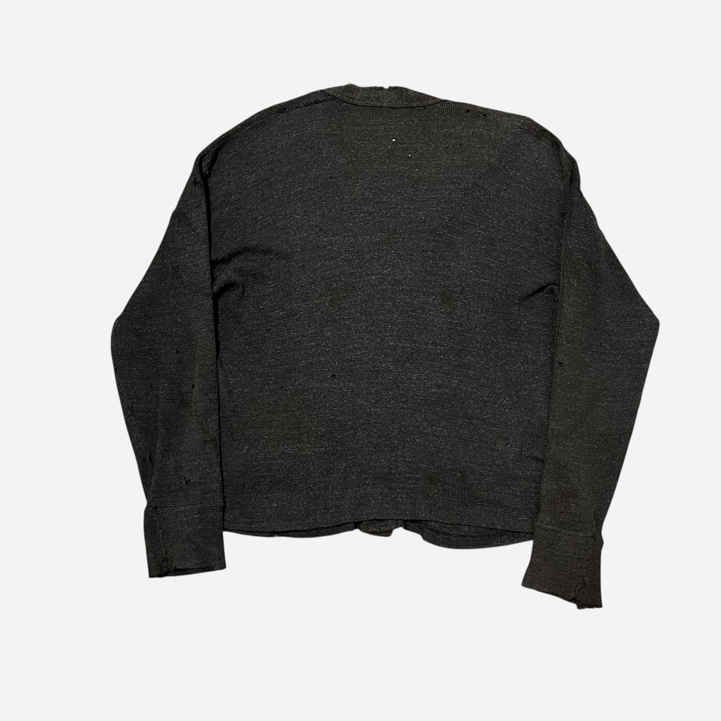 1940s Gray salt & pepper cotton cardigan (L)