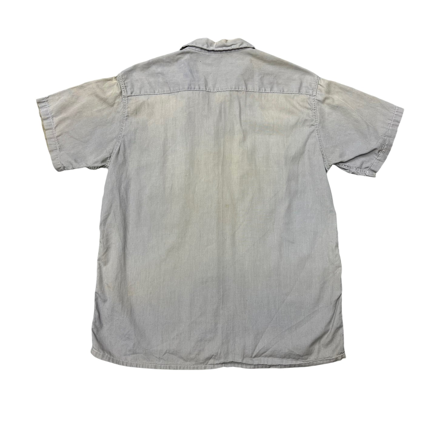 1950s Grey loop collar cotton work shirt (M)
