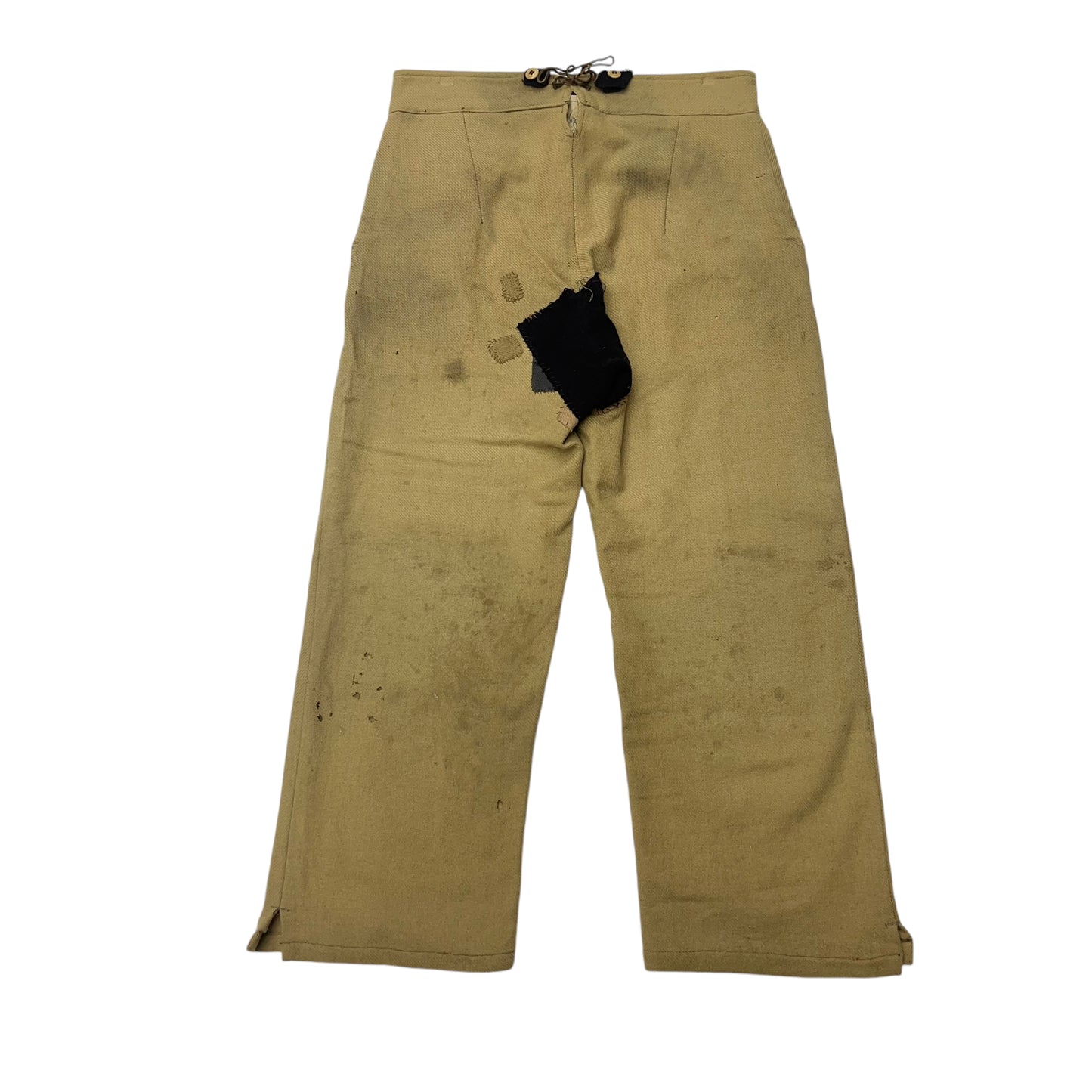 1890s-1920s Civil War theatrical costume pants patched wool (35w)