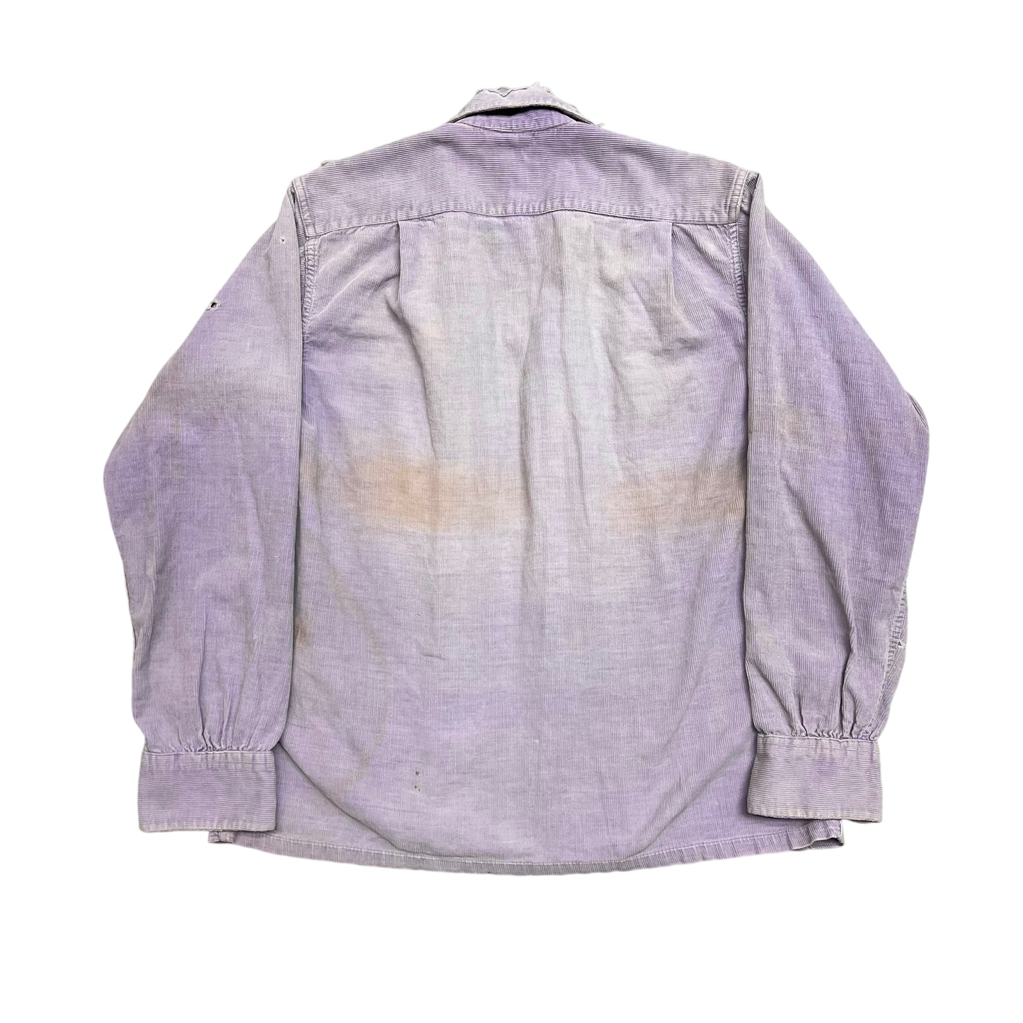 1950s Purple corduroy loop collar shirt flannel (S)