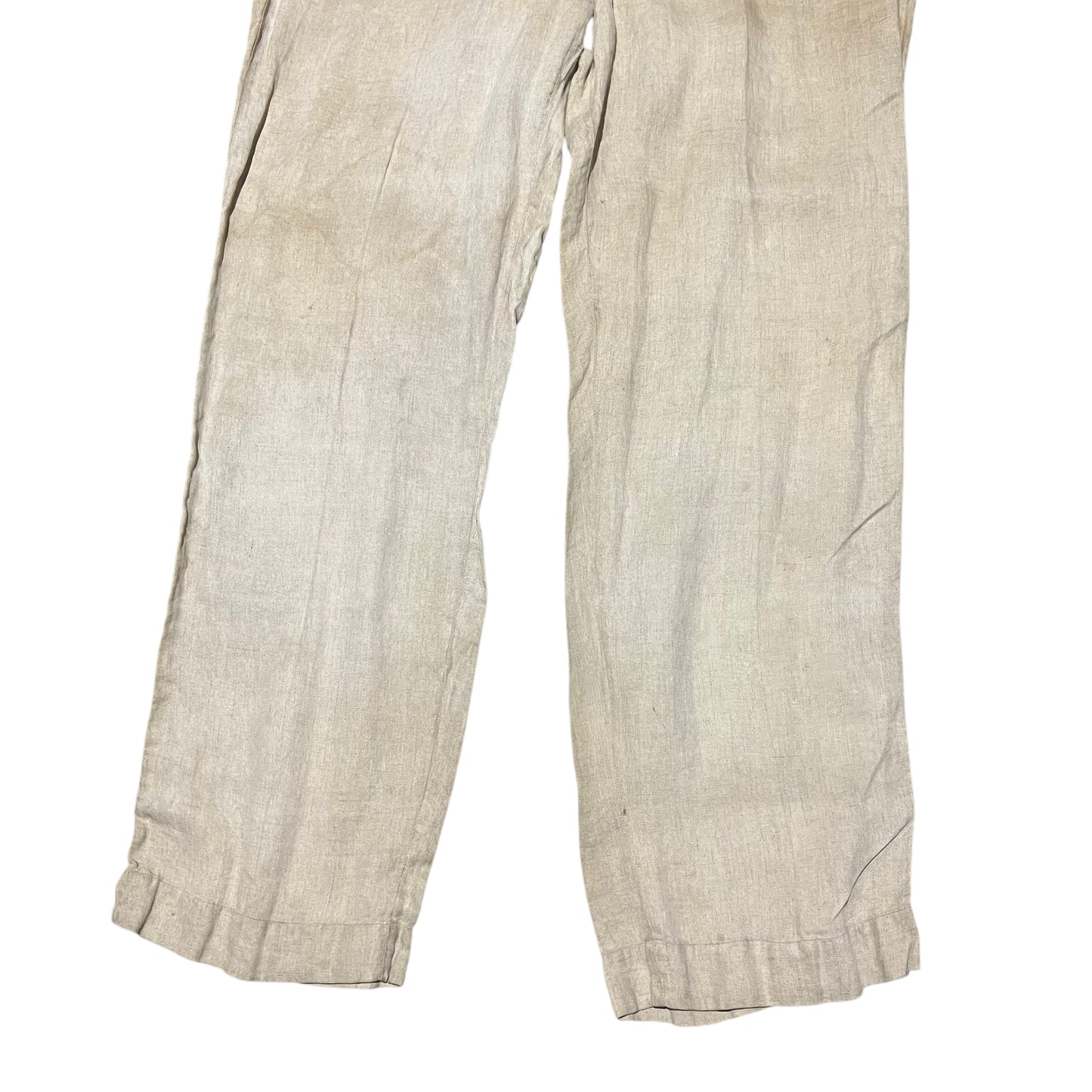 1870s-1880s Linen cinch back button fly work pants (38w)