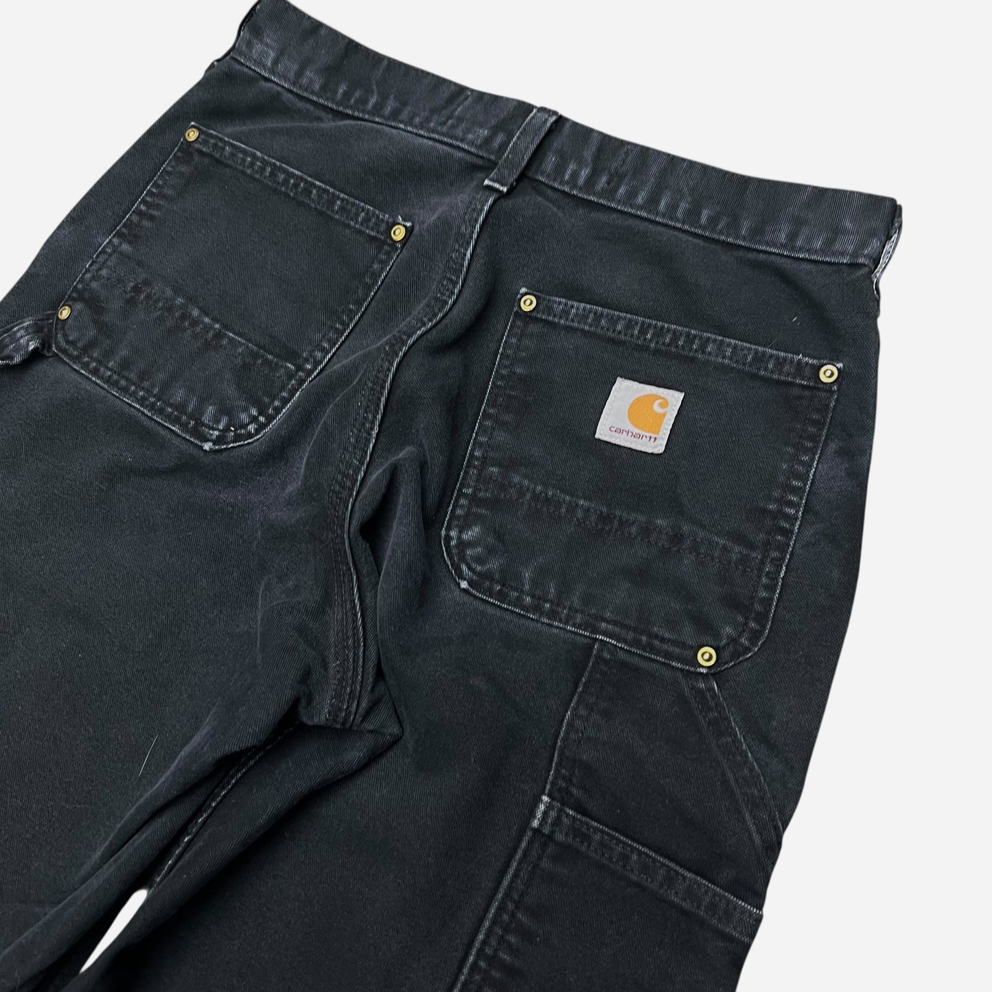 2000s Black Carhartt double knee pants (28w)