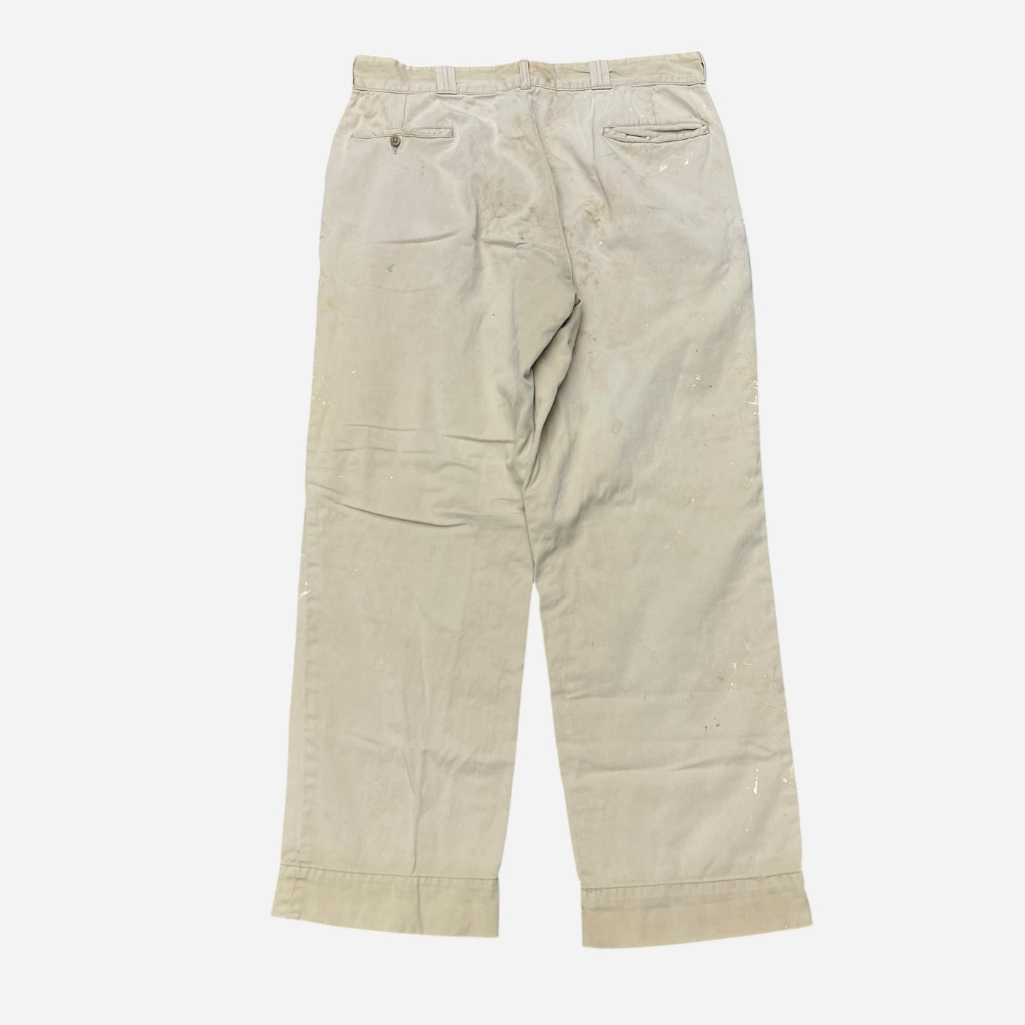 1950s Big Smith sail cloth khaki work chino repaired painter pants (36w)