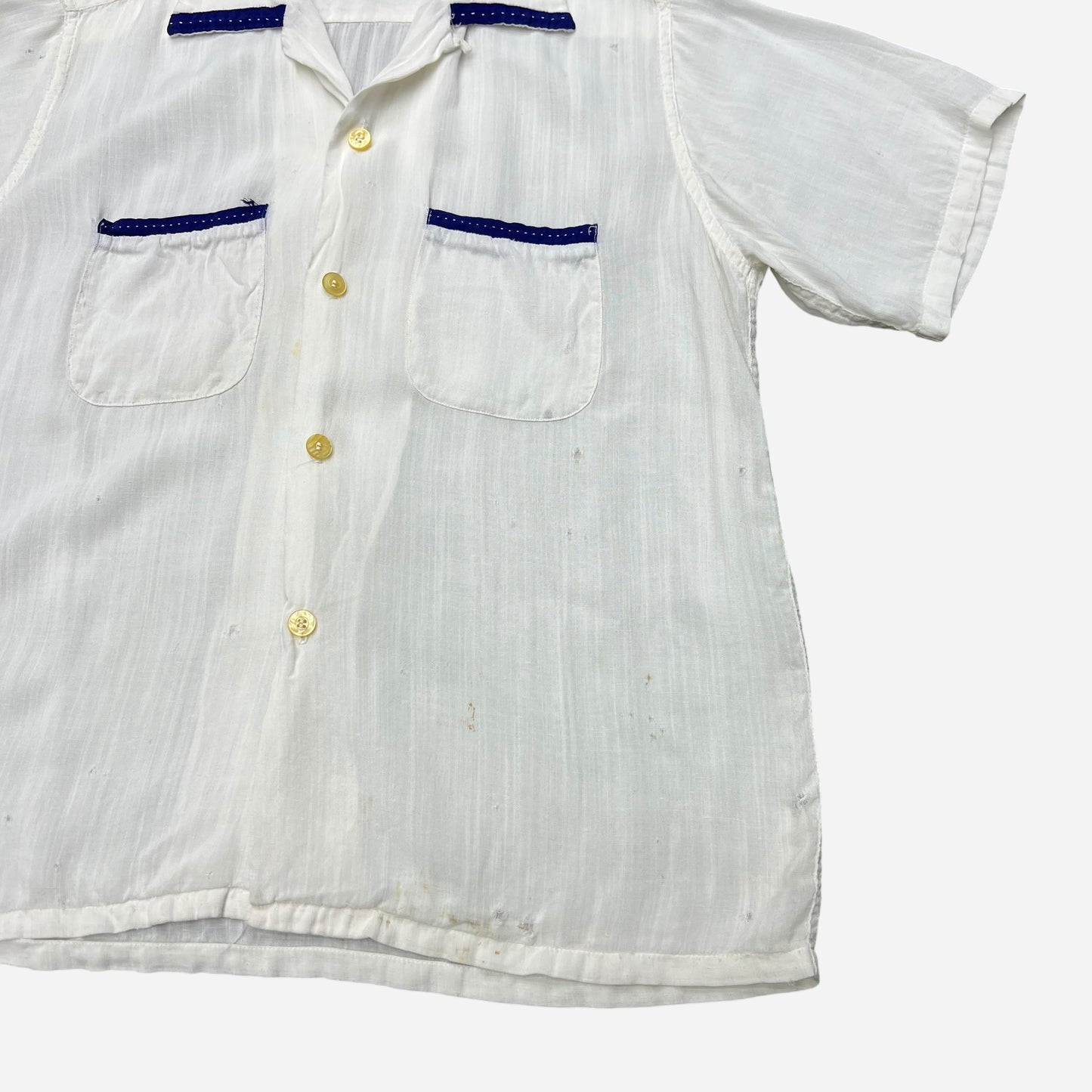 1950s Penneys Topflight rayon/cotton loop collar shirt (M)