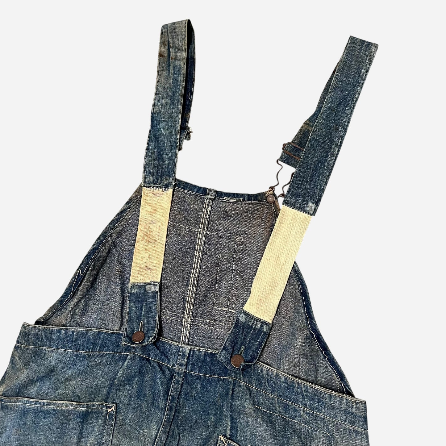 1920s Train button overalls “triple stitch seam” (36w)