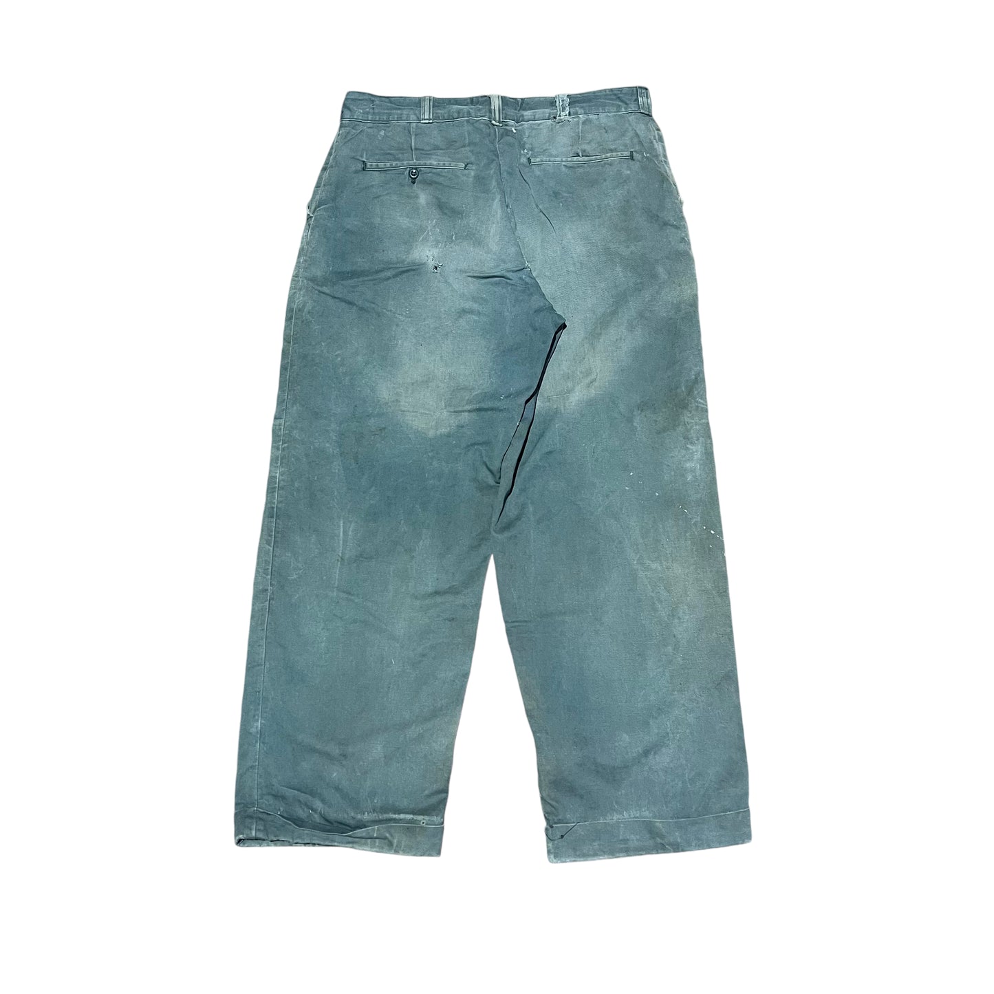 1950s Blue Bell green sail cloth chino work pants (34w)