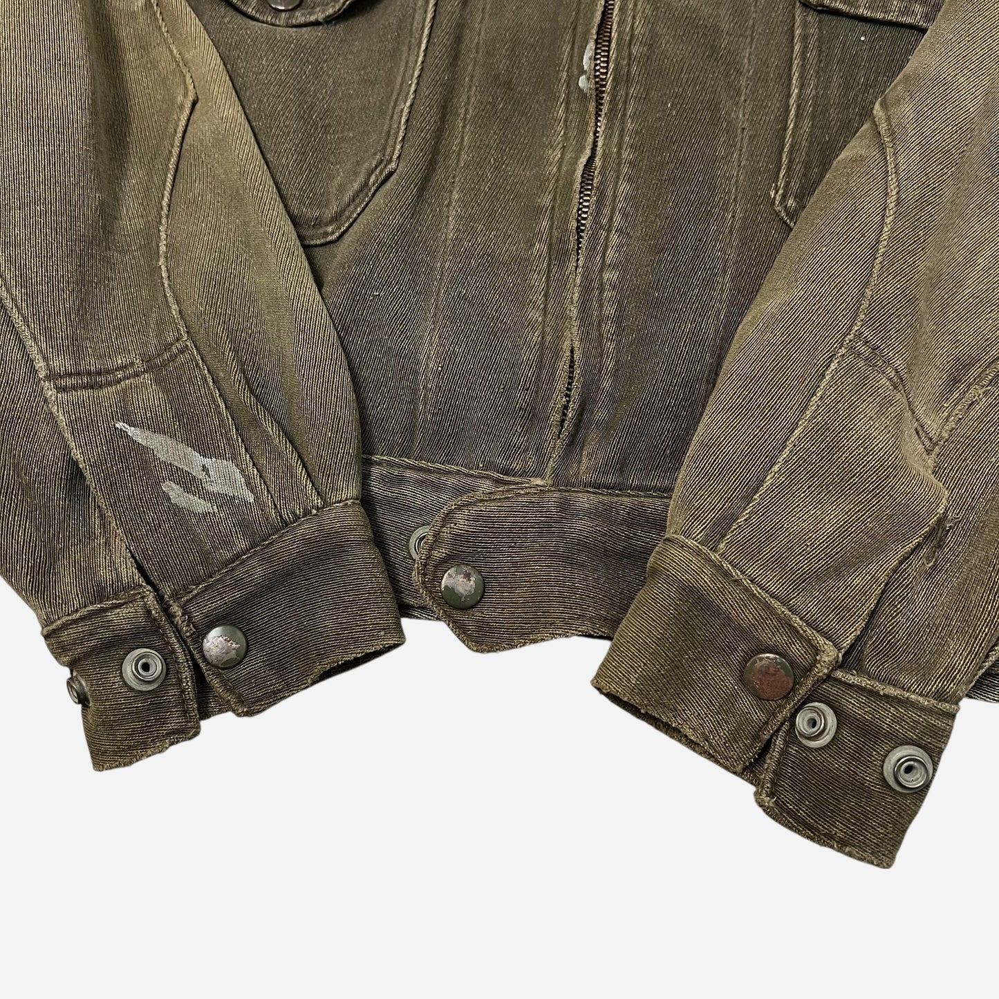 1940s Dubbleware green cotton whipcord cropped work jacket (L/XL)