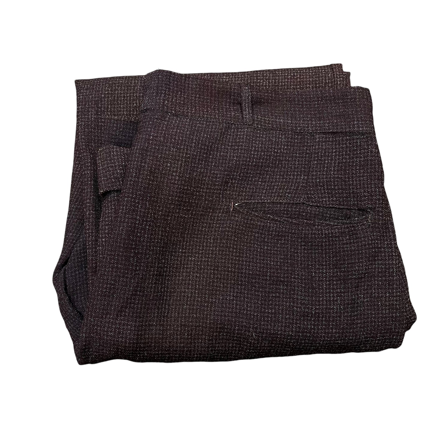 1930s NRA brown faded cotton/wool blend fleck pattern pants (34w)