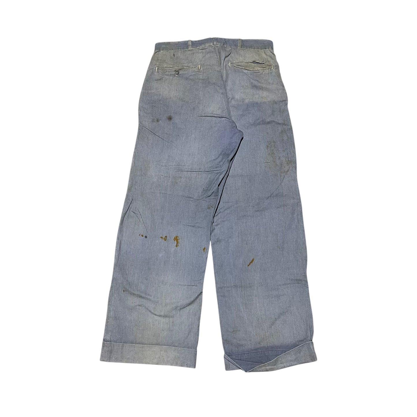 1930s 1940s Blue hbt cotton work pants (30w)