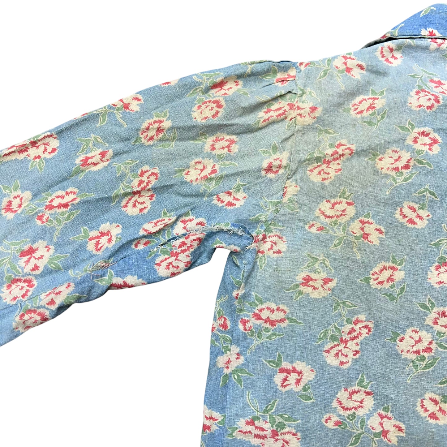 1930s Women’s floral cotton farm work shirt (M)