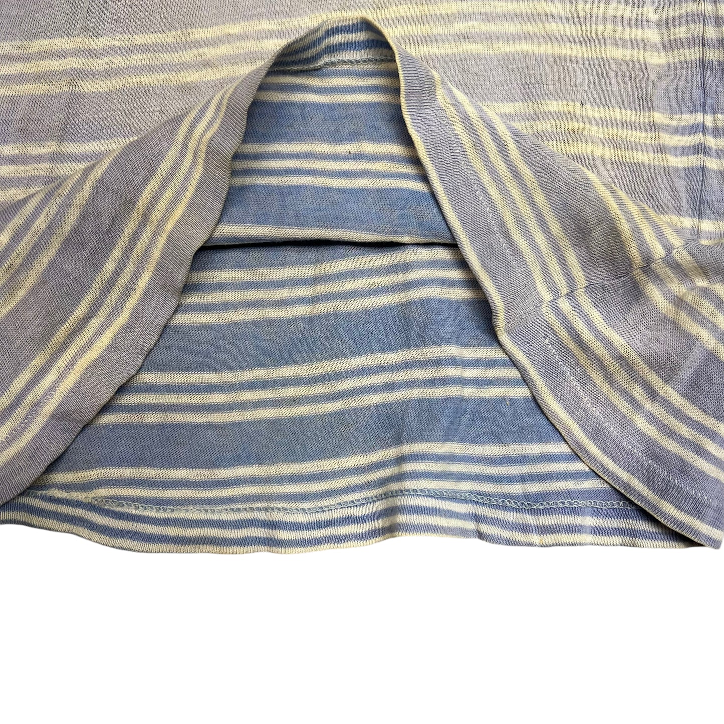 1940s Distressed blue striped t shirt (XS)