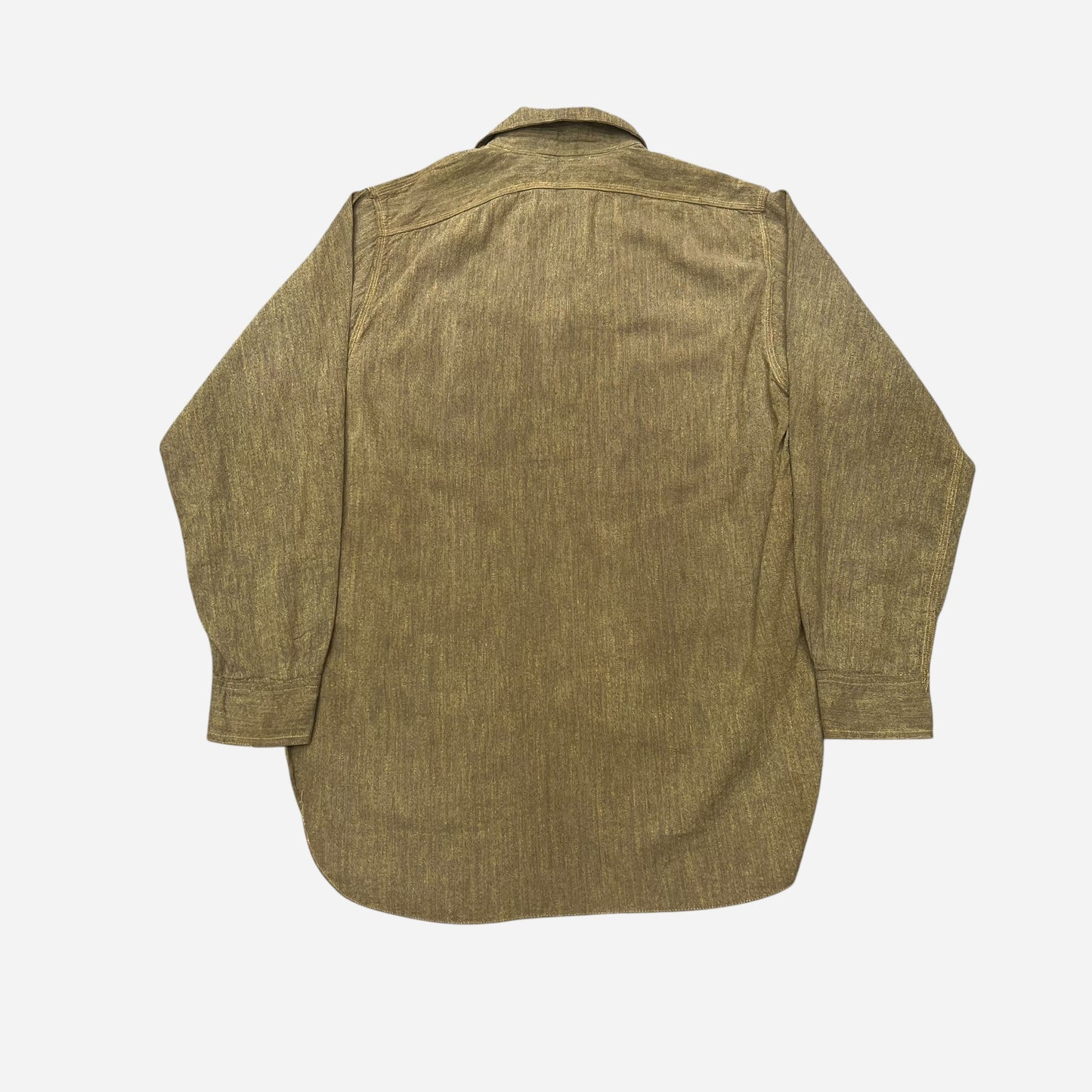 1920s Brown striped s&p cotton chinstrap pullover work shirt (S/M)