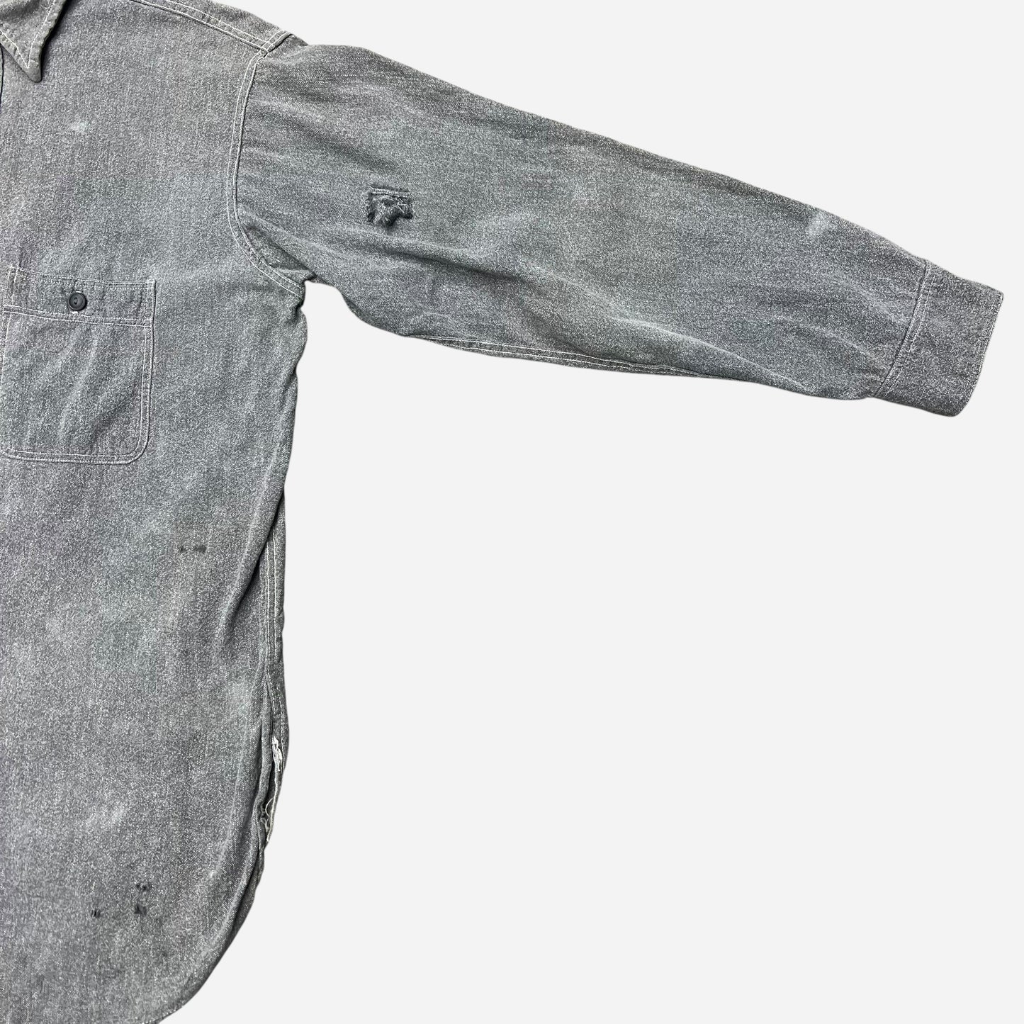 1950s Salt & pepper chambray work shirt (L/XL)