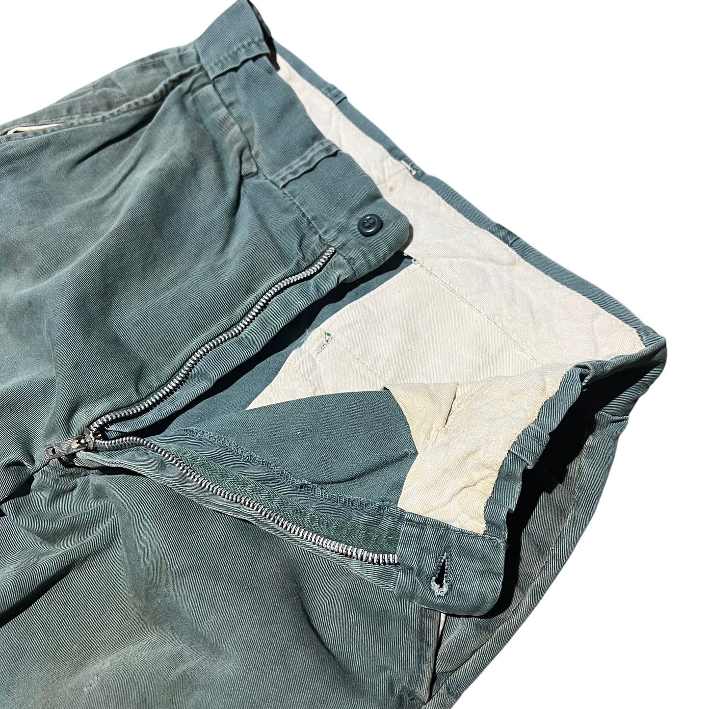 1950s Green sail cloth work chino pants (28w)