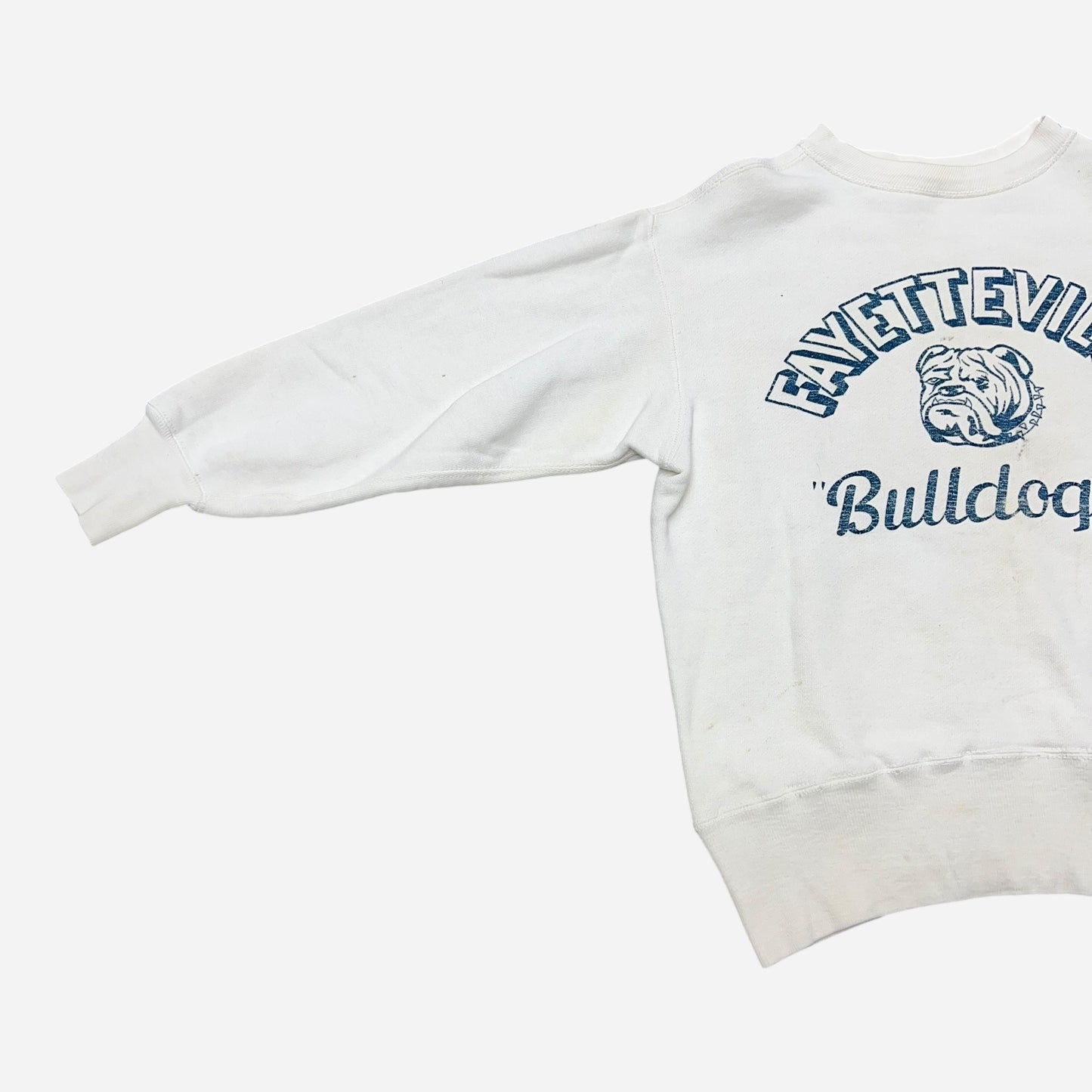 1950s Champion bulldog high school white sweat shirt (M)