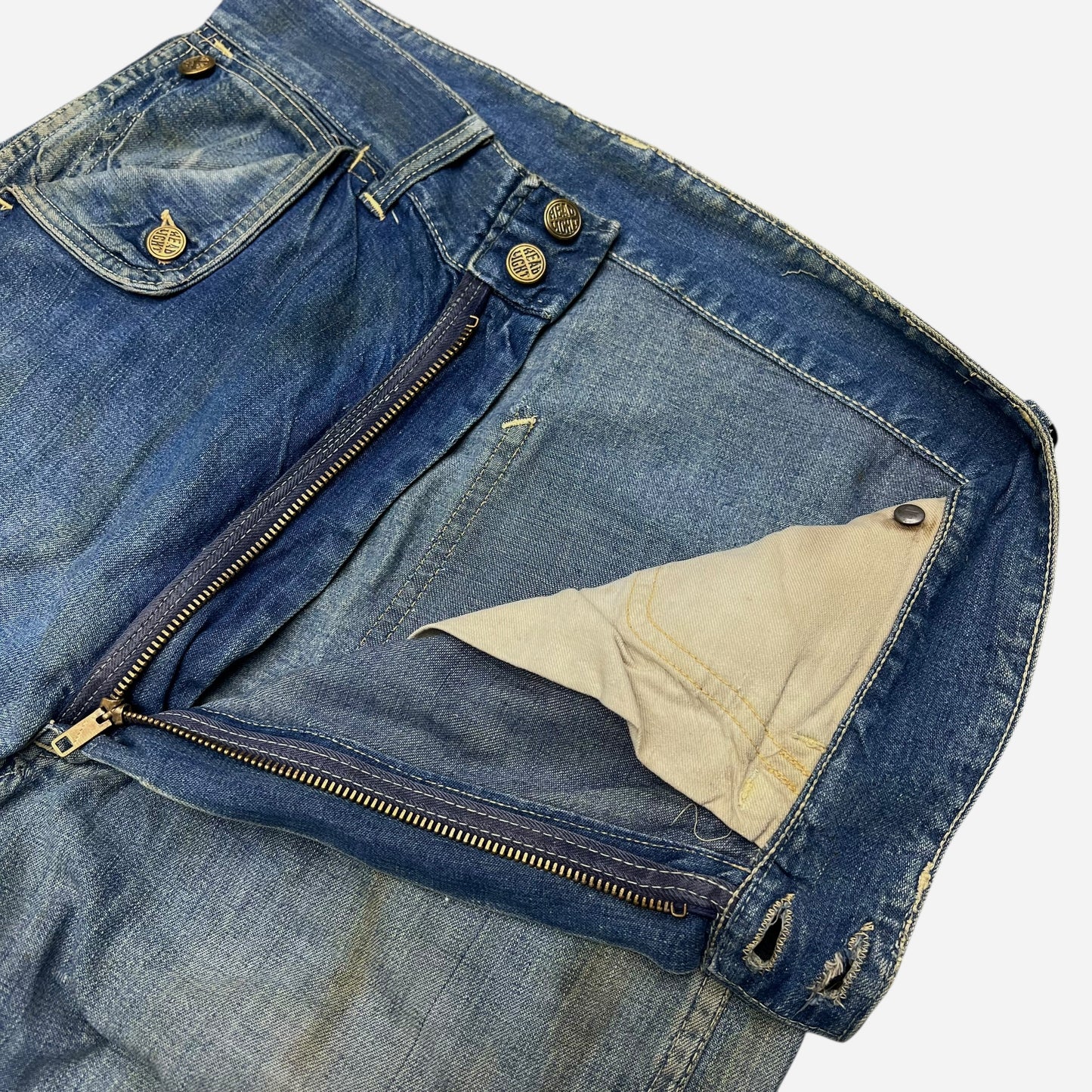 1940s Headlight mule flap denim jeans (30w)