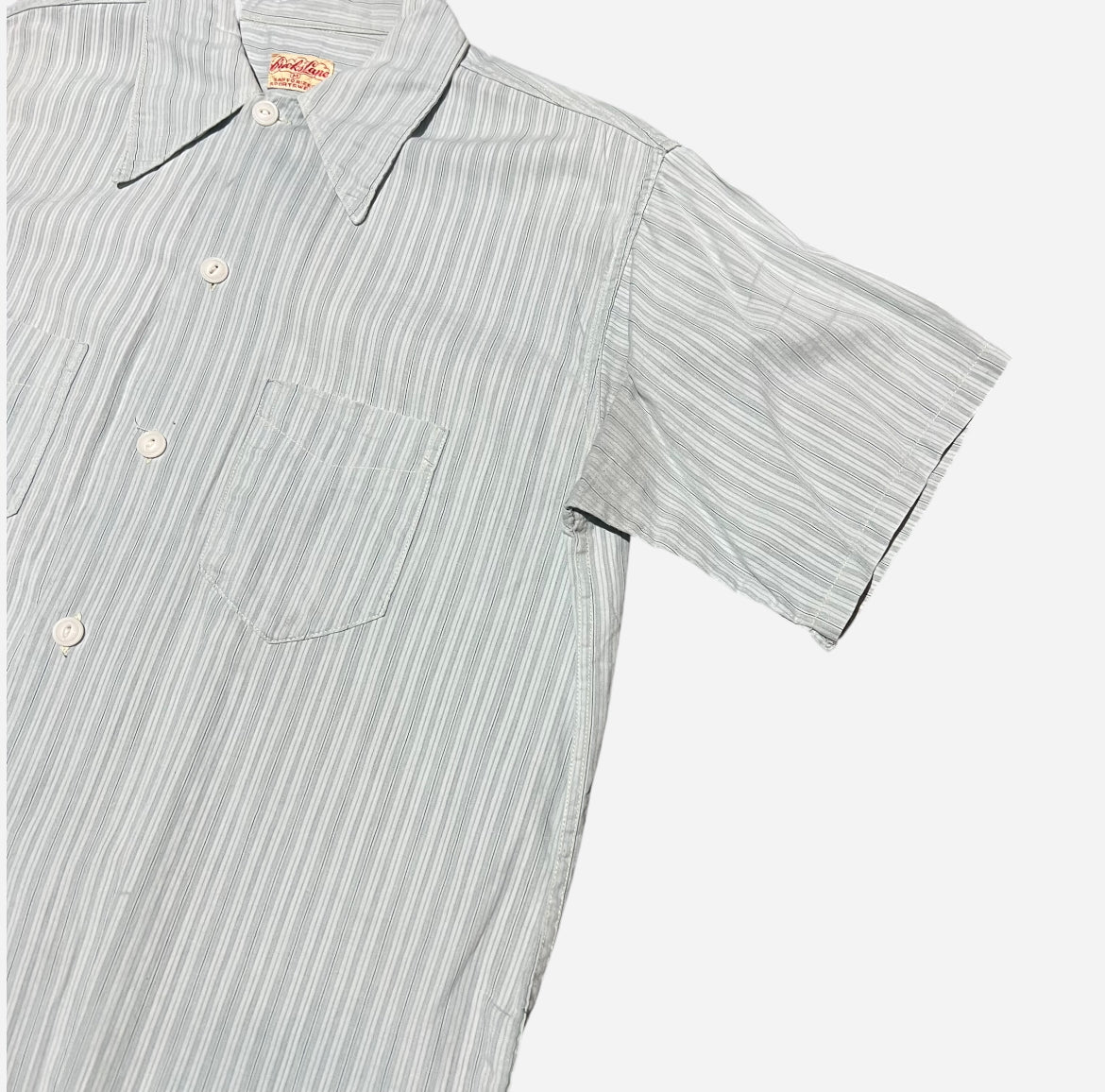 1940s Brooks Lane light blue striped cotton shirt (M/L)