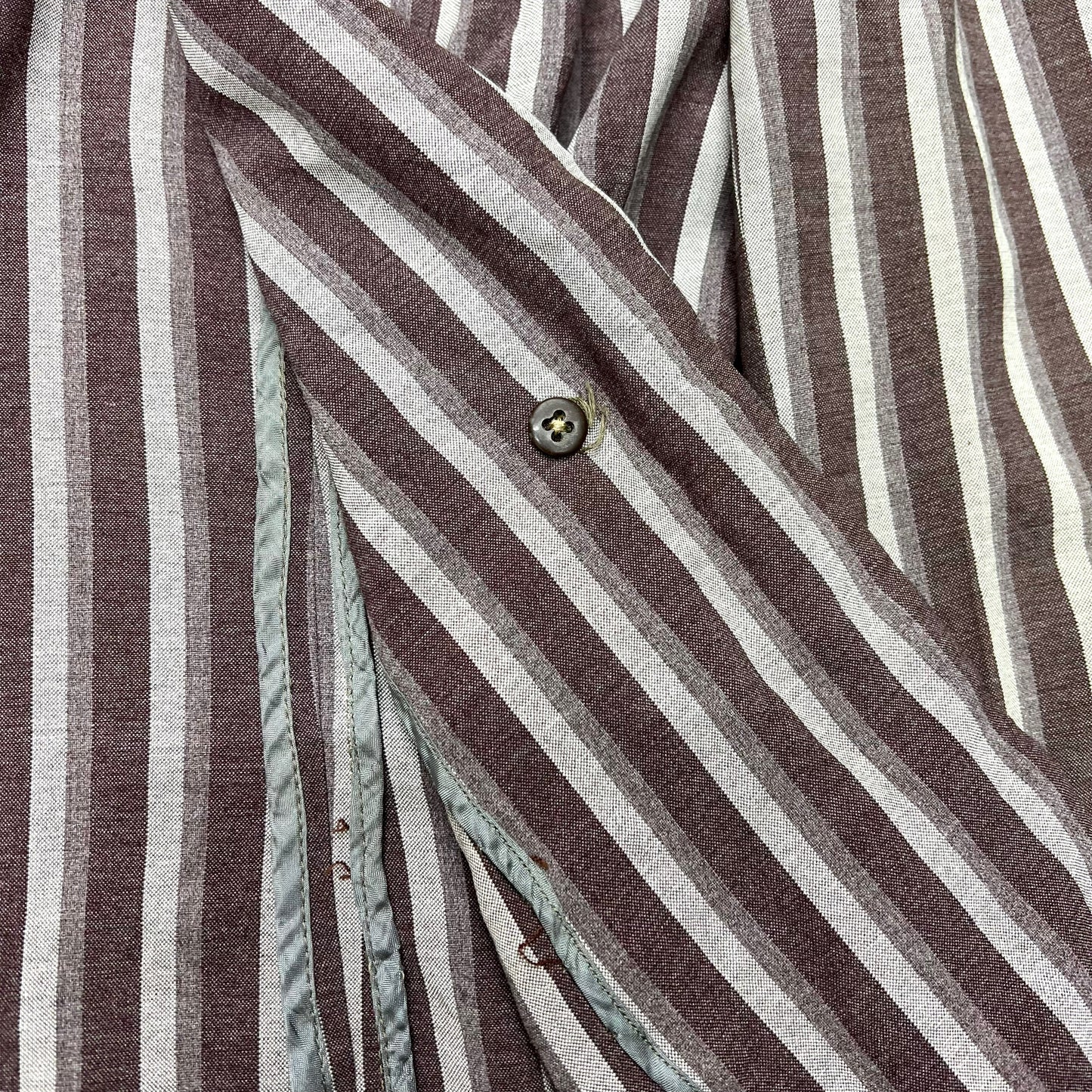 1920s 1930s Women’s brown striped rayon/linen blazer jacket (M)