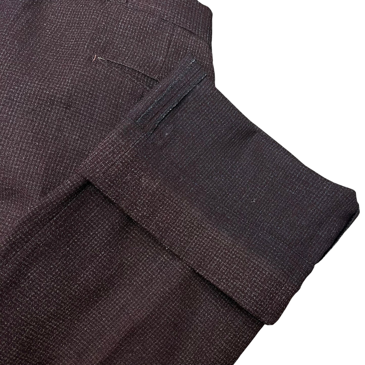 1930s NRA brown faded cotton/wool blend fleck pattern pants (34w)