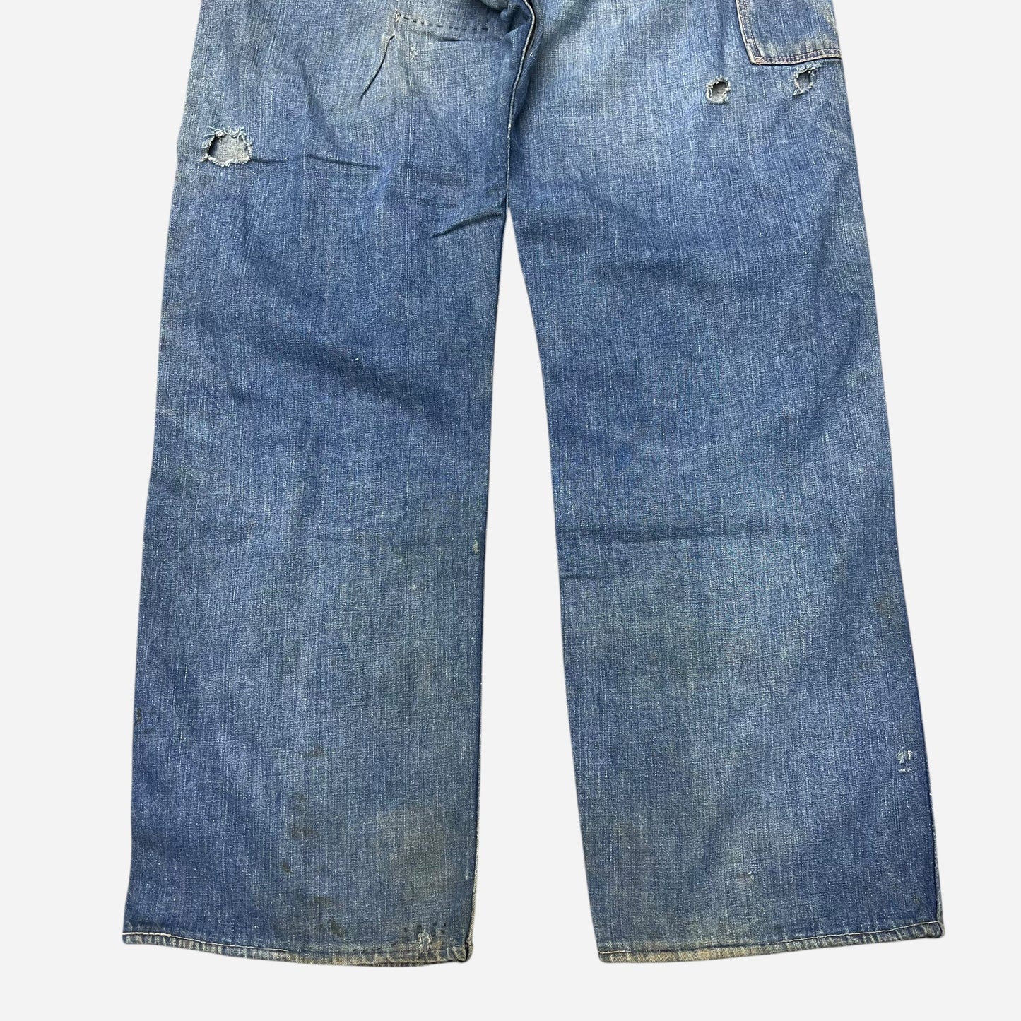 1930s Unbranded donut button fly carpenter denim jeans (32w)