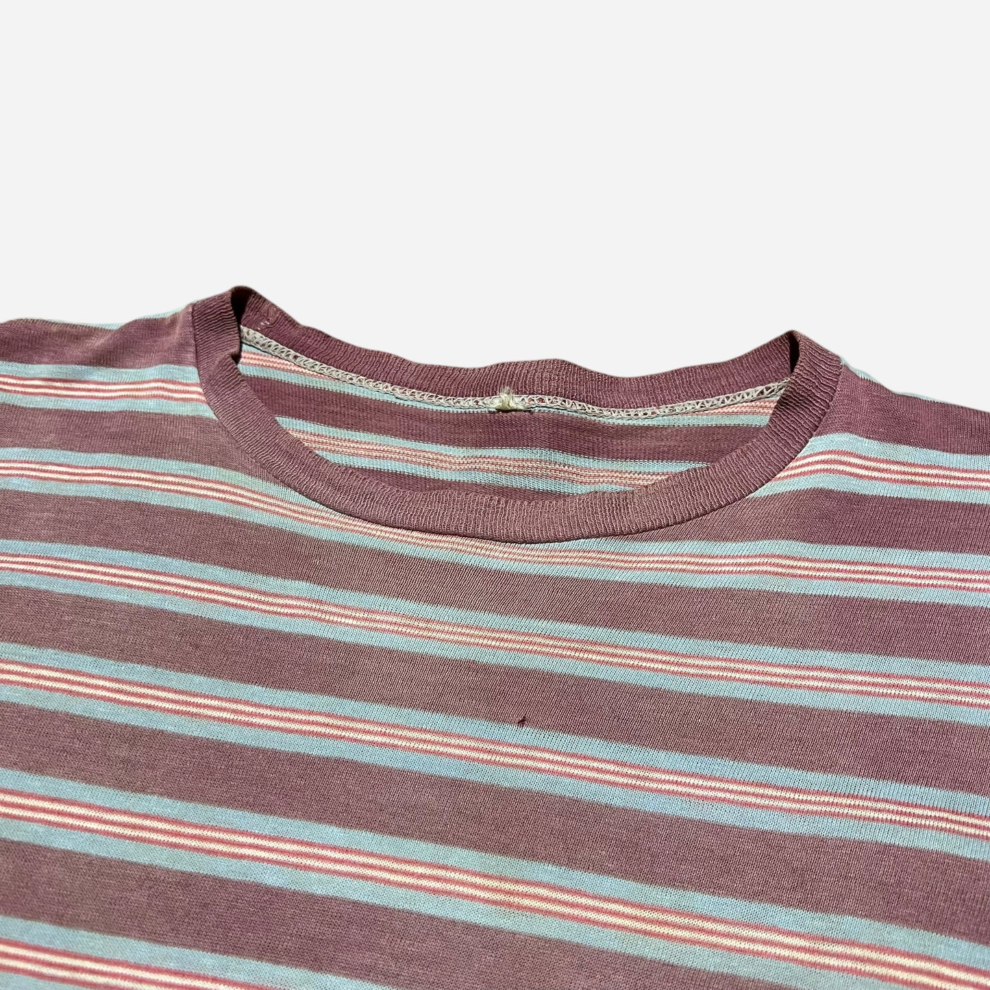 1940s Striped boxy light cotton t shirt (M)