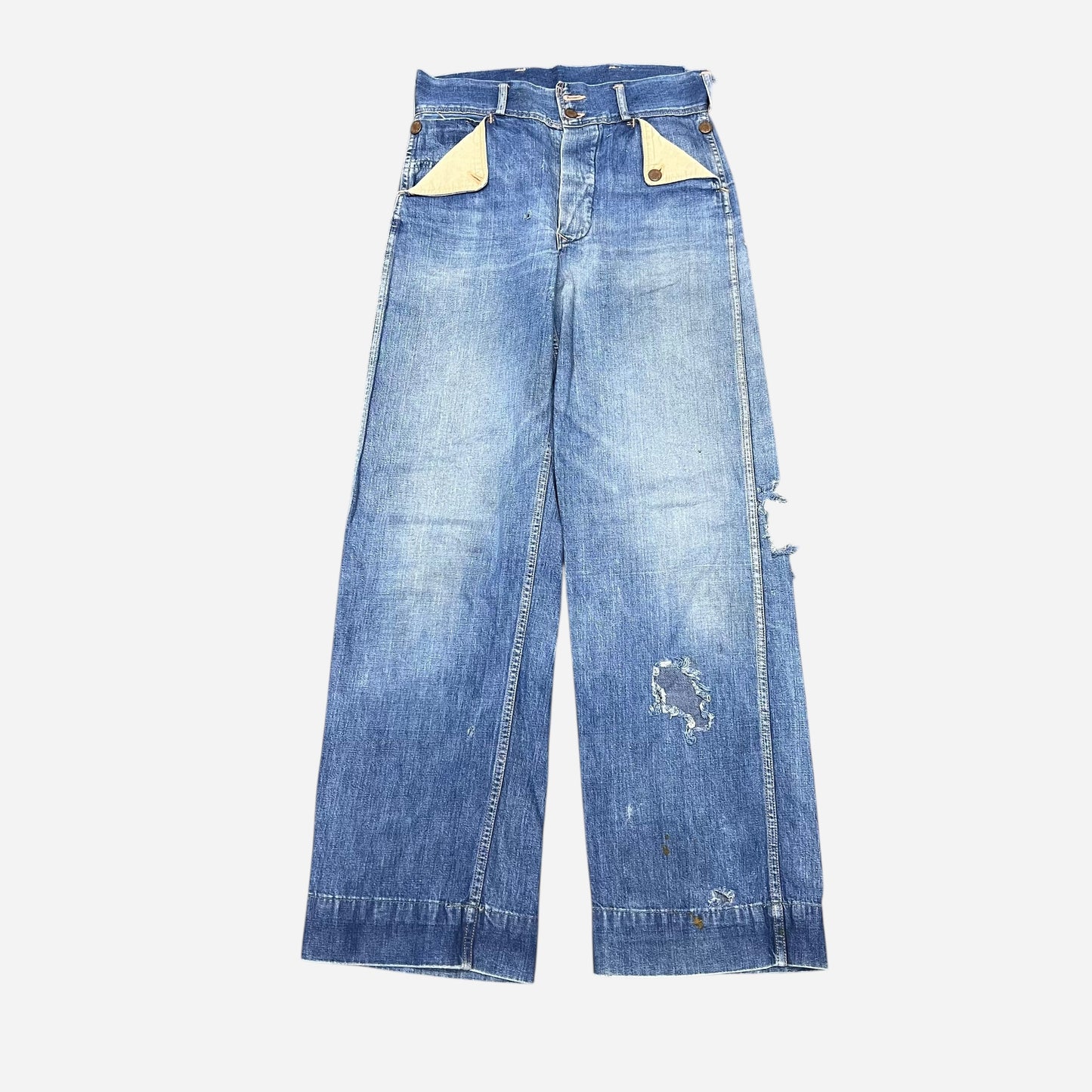 1940s Cowboy brand mule flap denim jeans (28w)