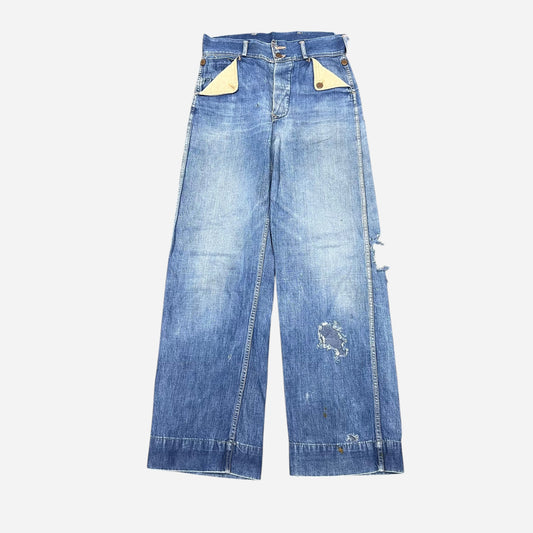 1940s Cowboy brand mule flap denim jeans (29w)