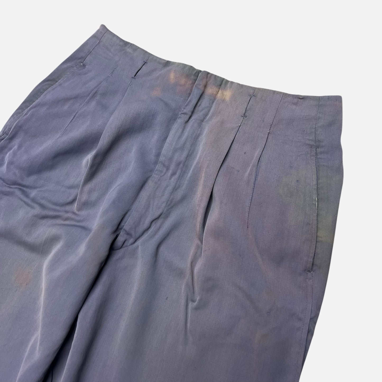 1940s 1950s Purple pleated rayon sun faded pants (30w)