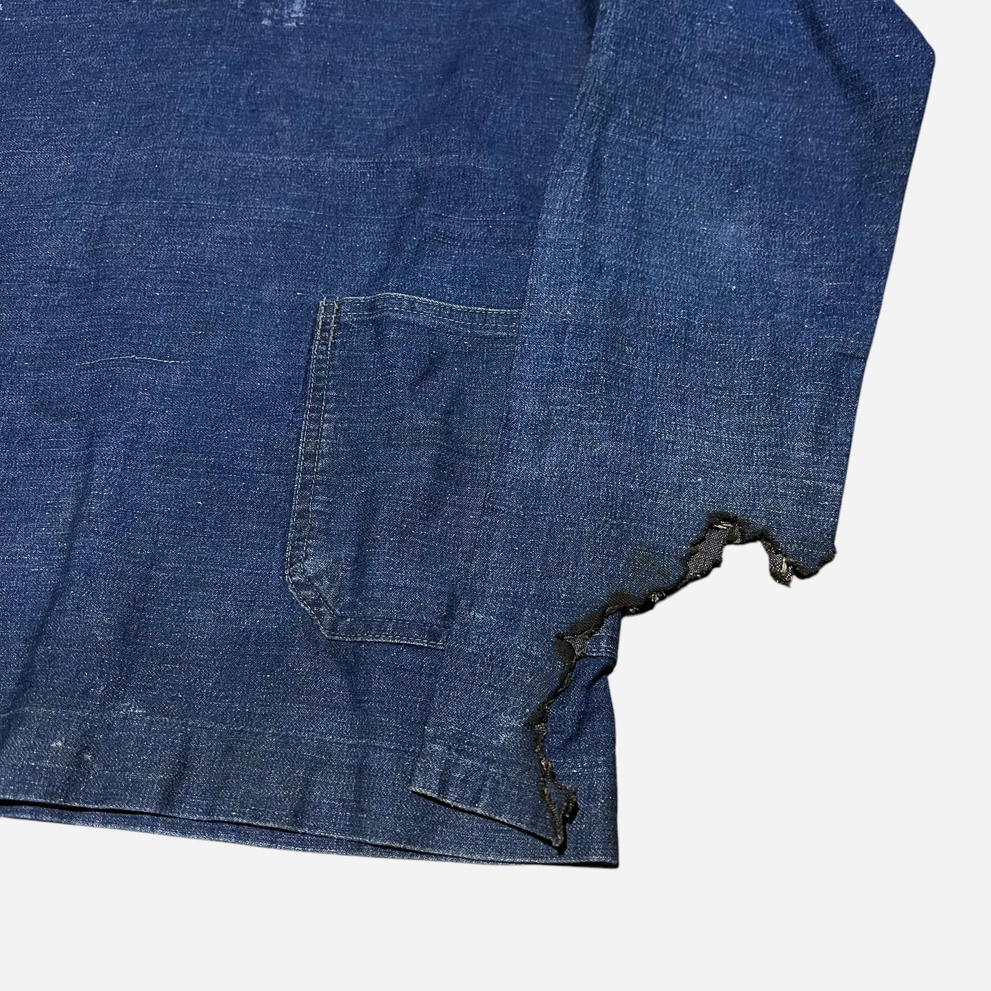1910s WW1 Model USN denim selvedge shawl collar pull over shirt (S)