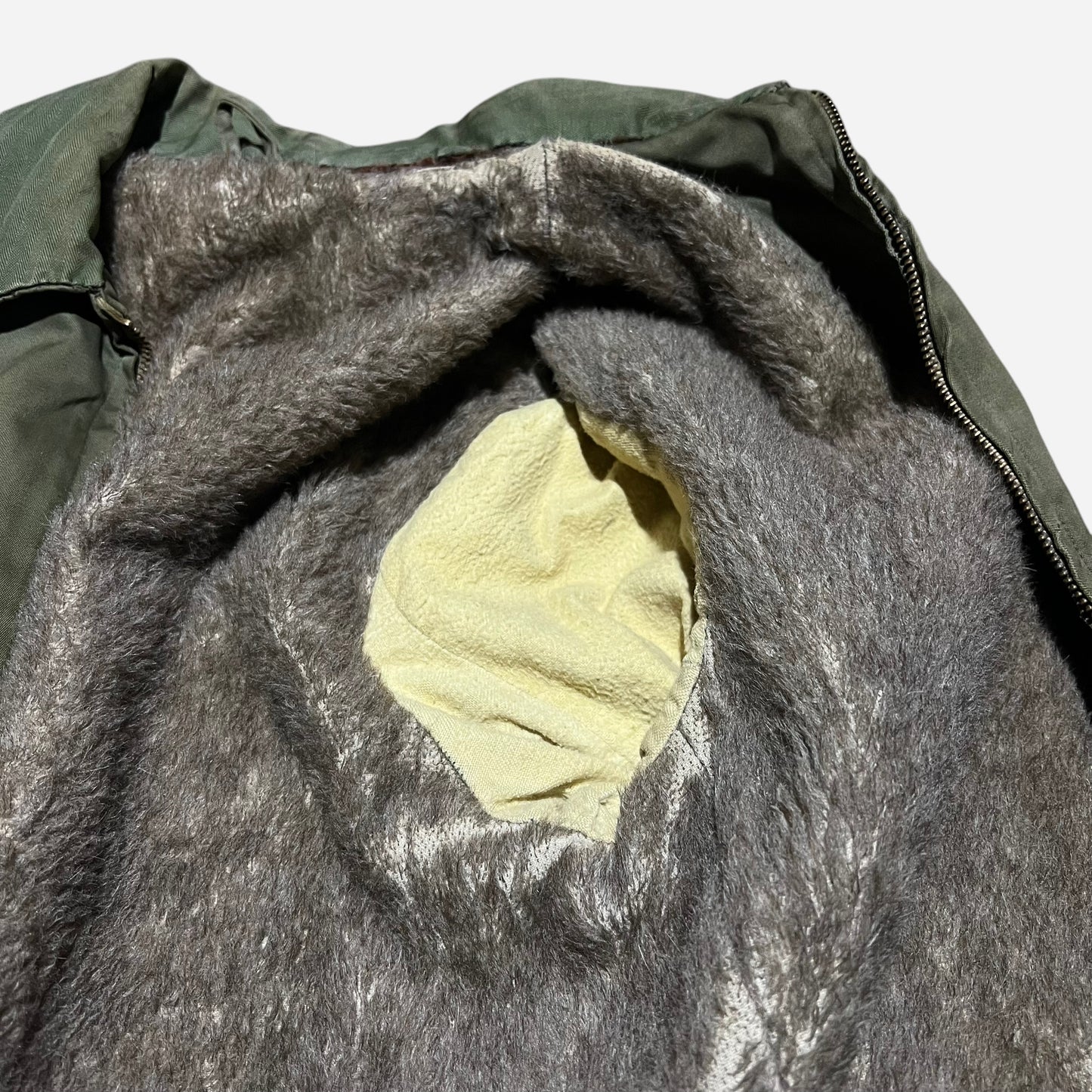 1940s Private purchase green hbt collar alpaca lined jacket (S/M)
