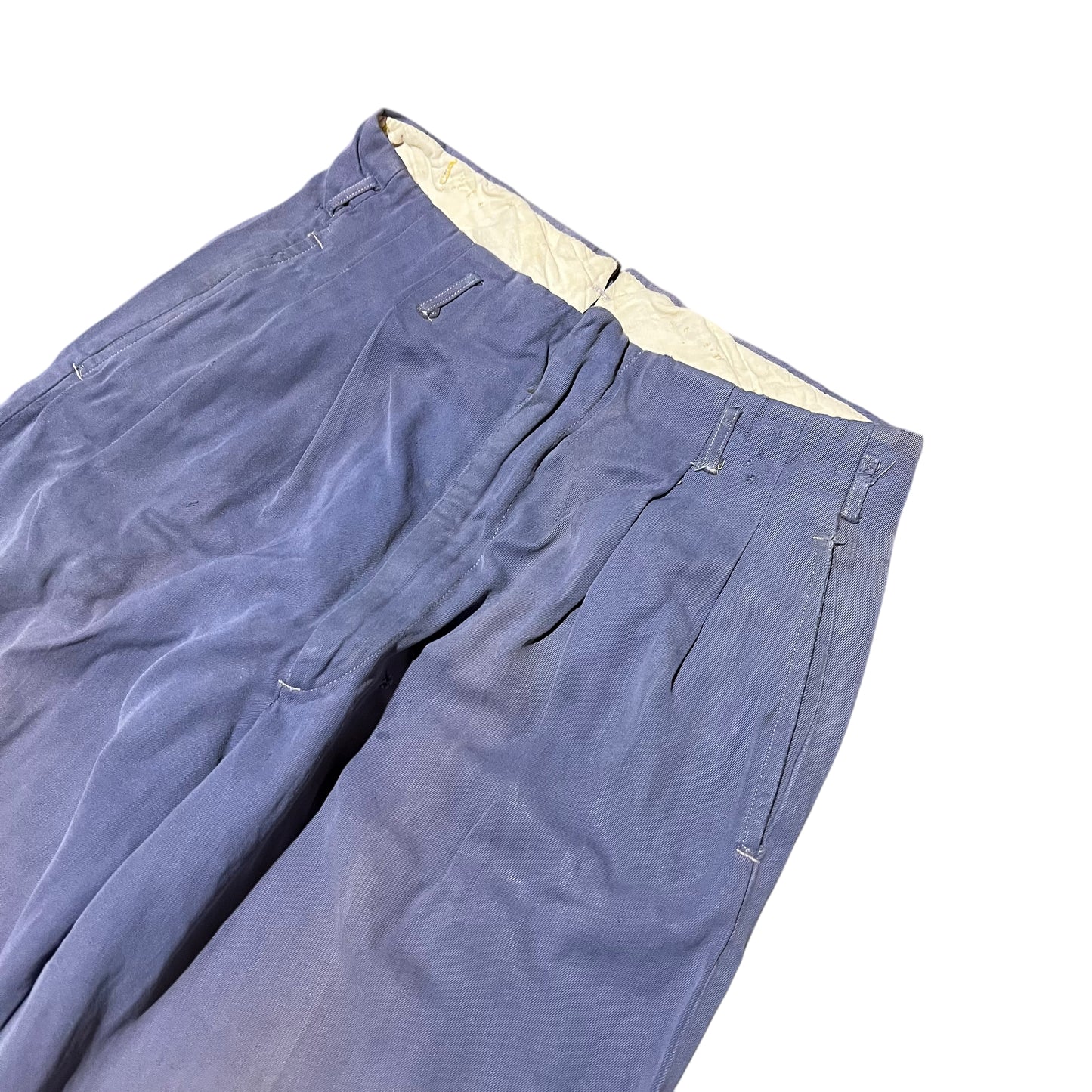 1940s 1950s Blue rayon pleated pants (30w)