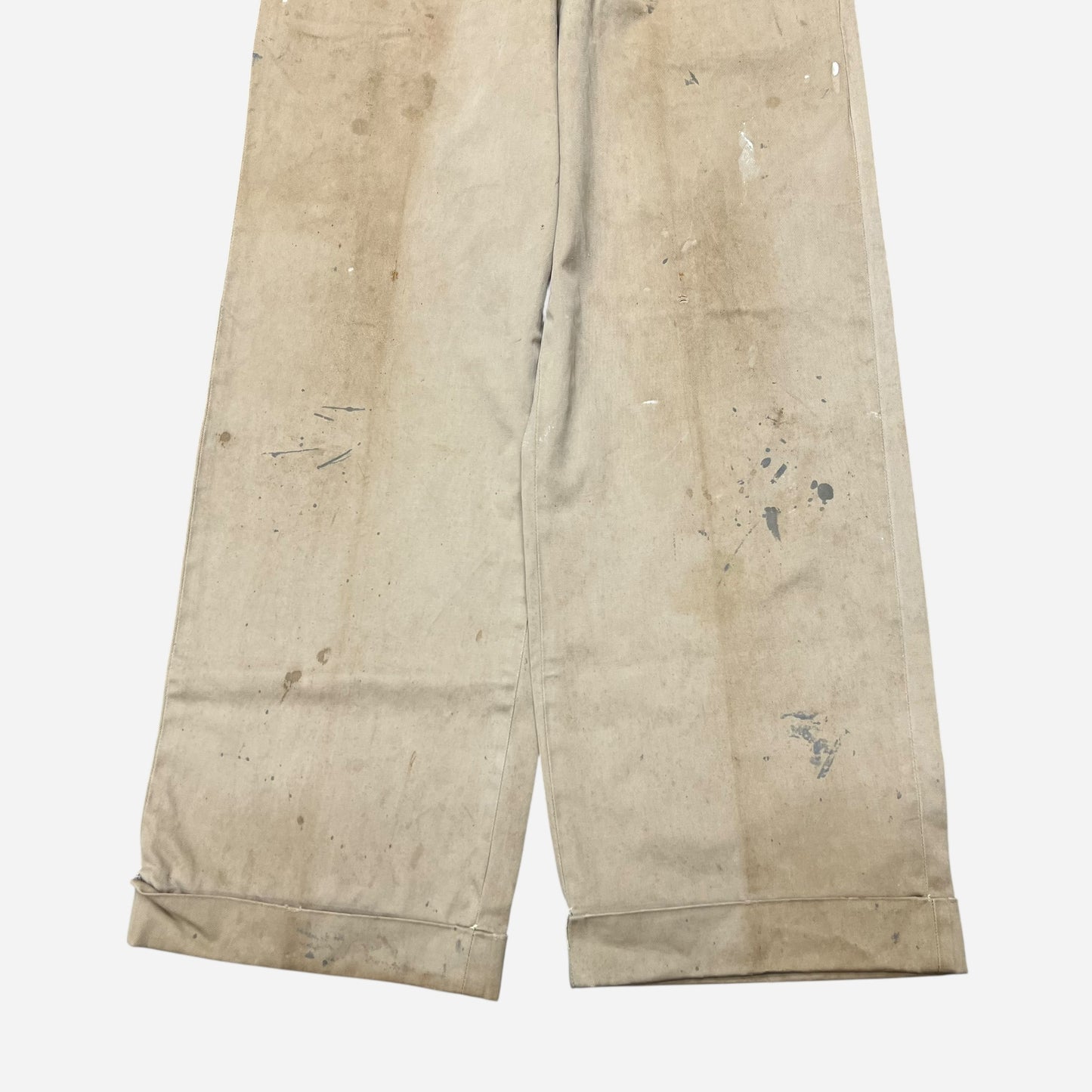 1940s Double button wide leg khaki chino pants (30w)