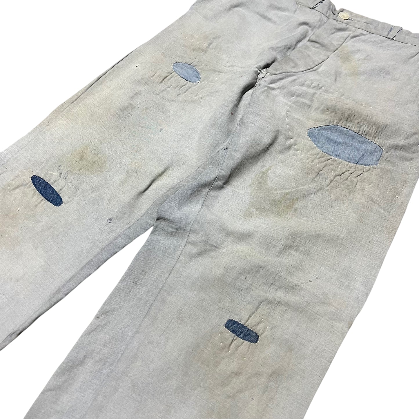 1940s Cone Mills Strongbilt blue salt and pepper chambray pants (32w)