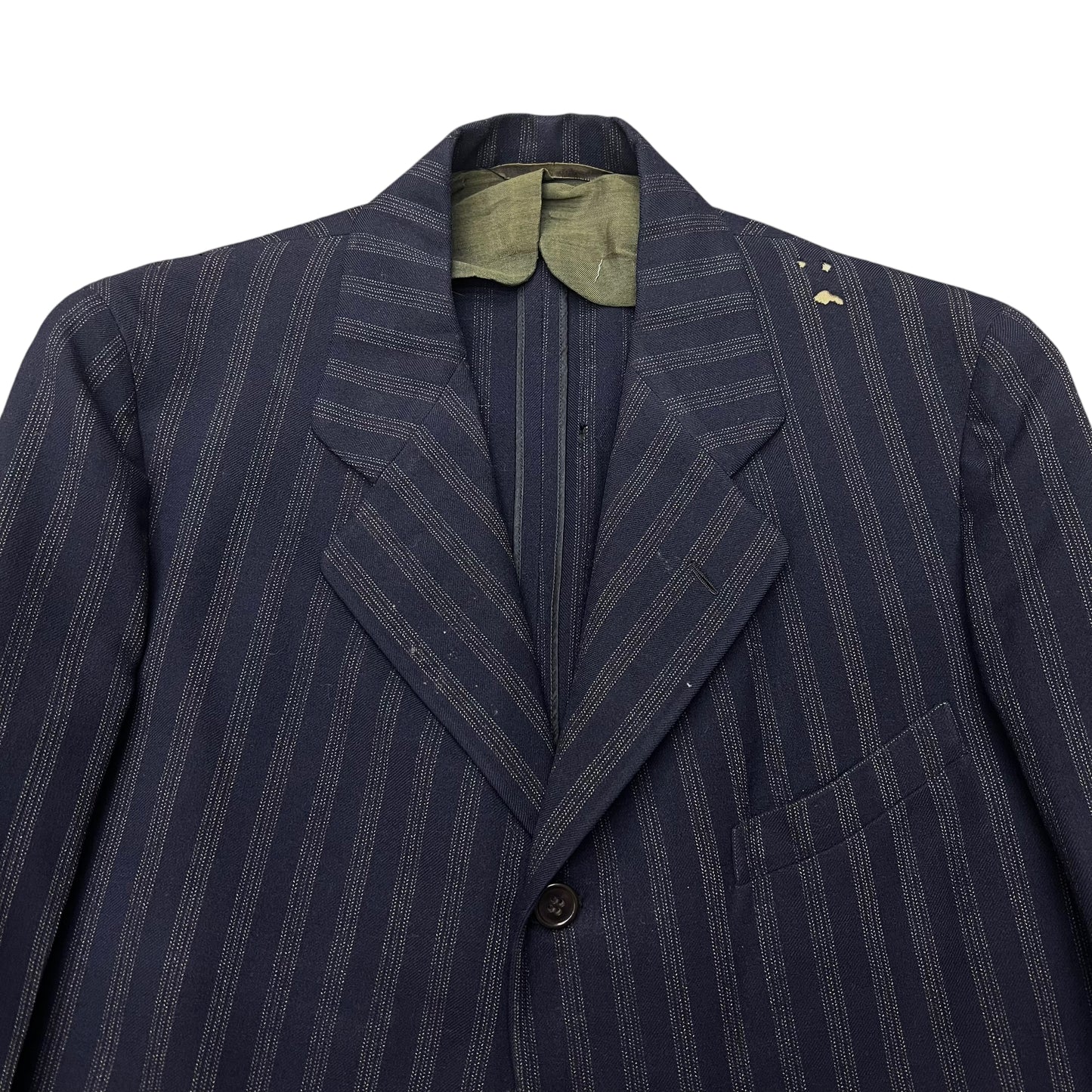 1910s 1920s Two piece pinstripe navy suit (42/ML)