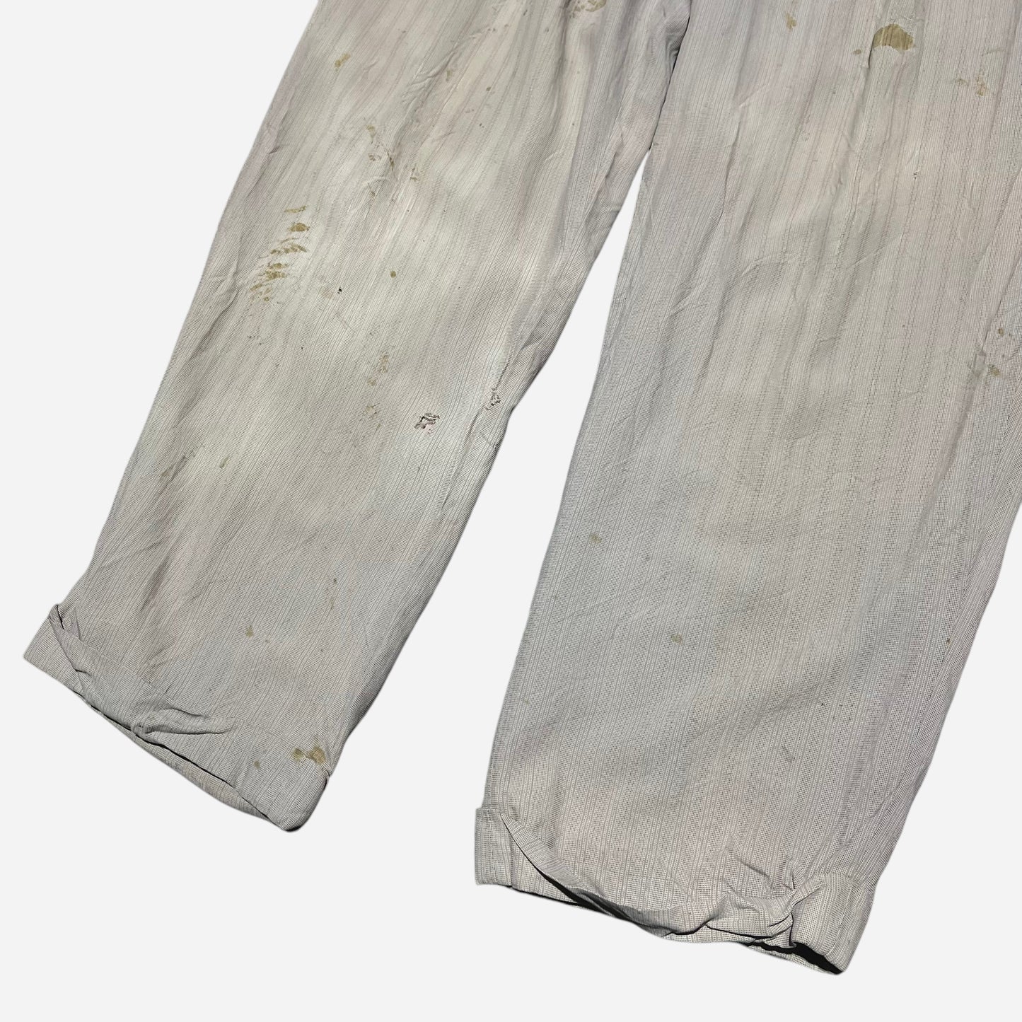 1950s Gray striped rayon pleated pants (36w)