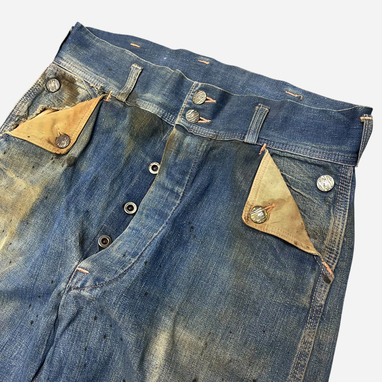 1940s N&W mule flap denim jeans as is (31w)