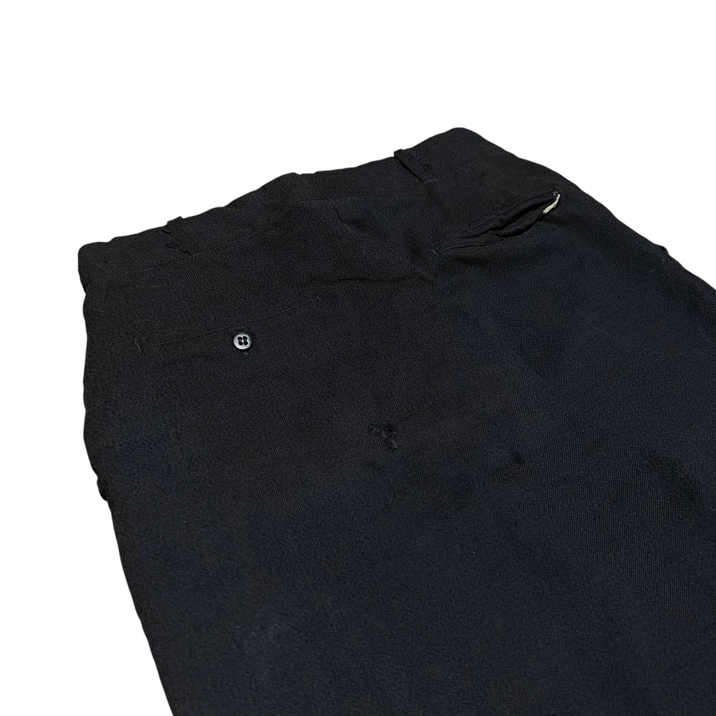 1940s Black wool button fly pants (30w)