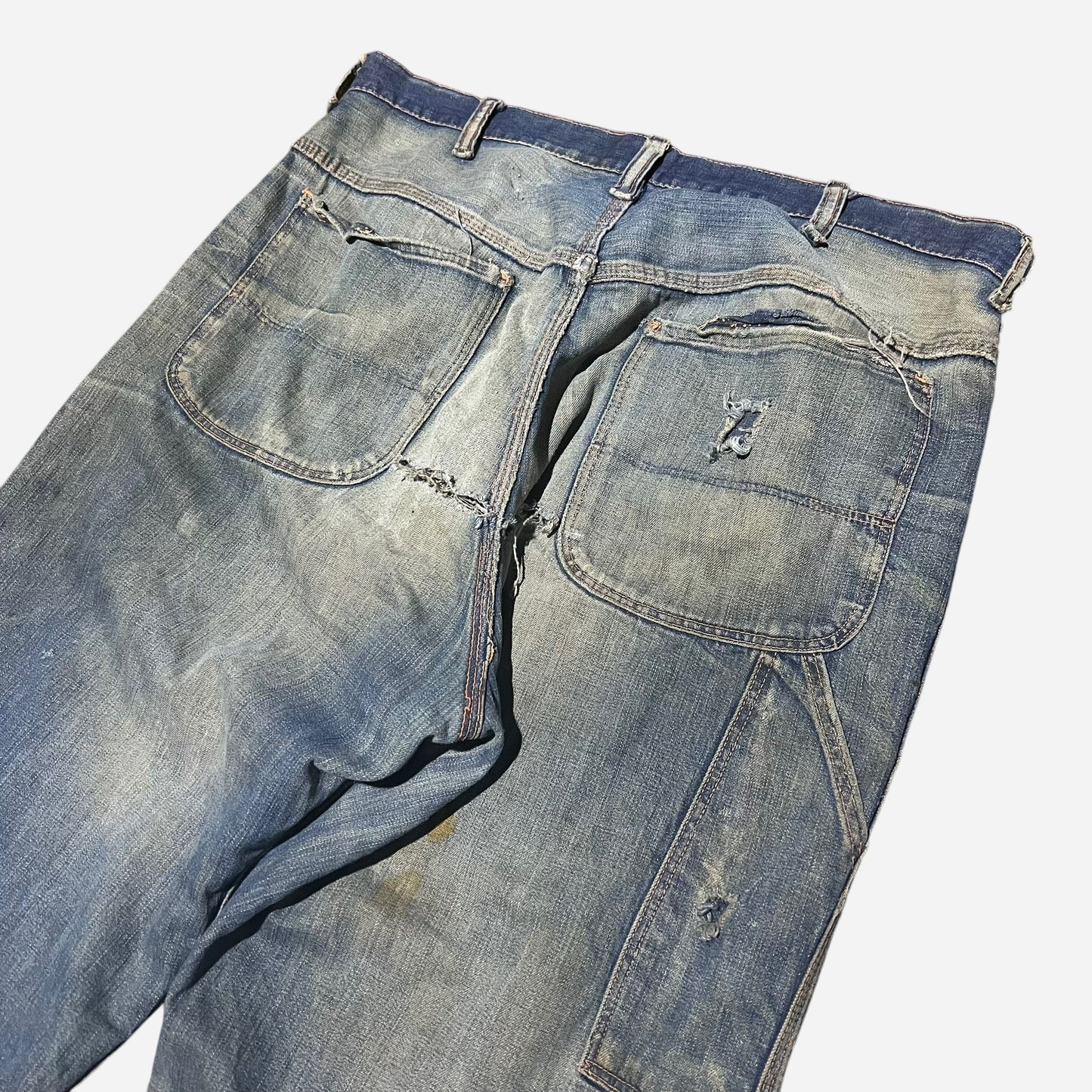 1950s Blue Bell heavily repaired carpenter denim jeans (34w)