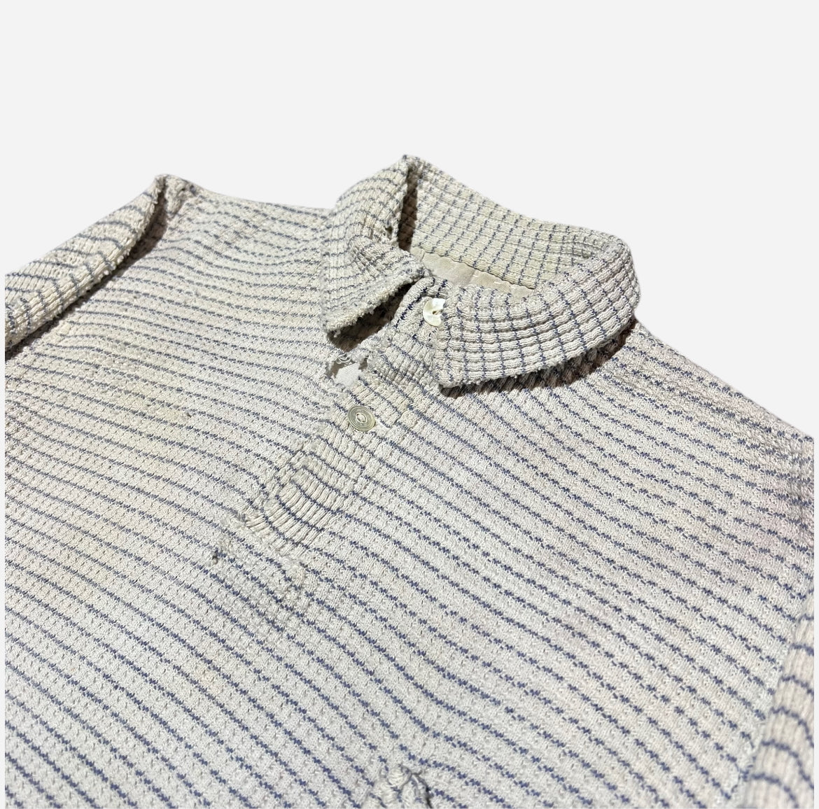 1920s White woven one pocket shirt (XXS)