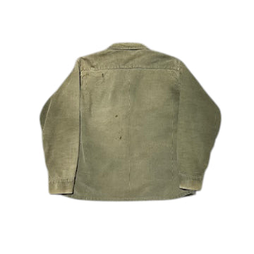 1950s 1960s Green corduroy loop collar shirt (M/L)