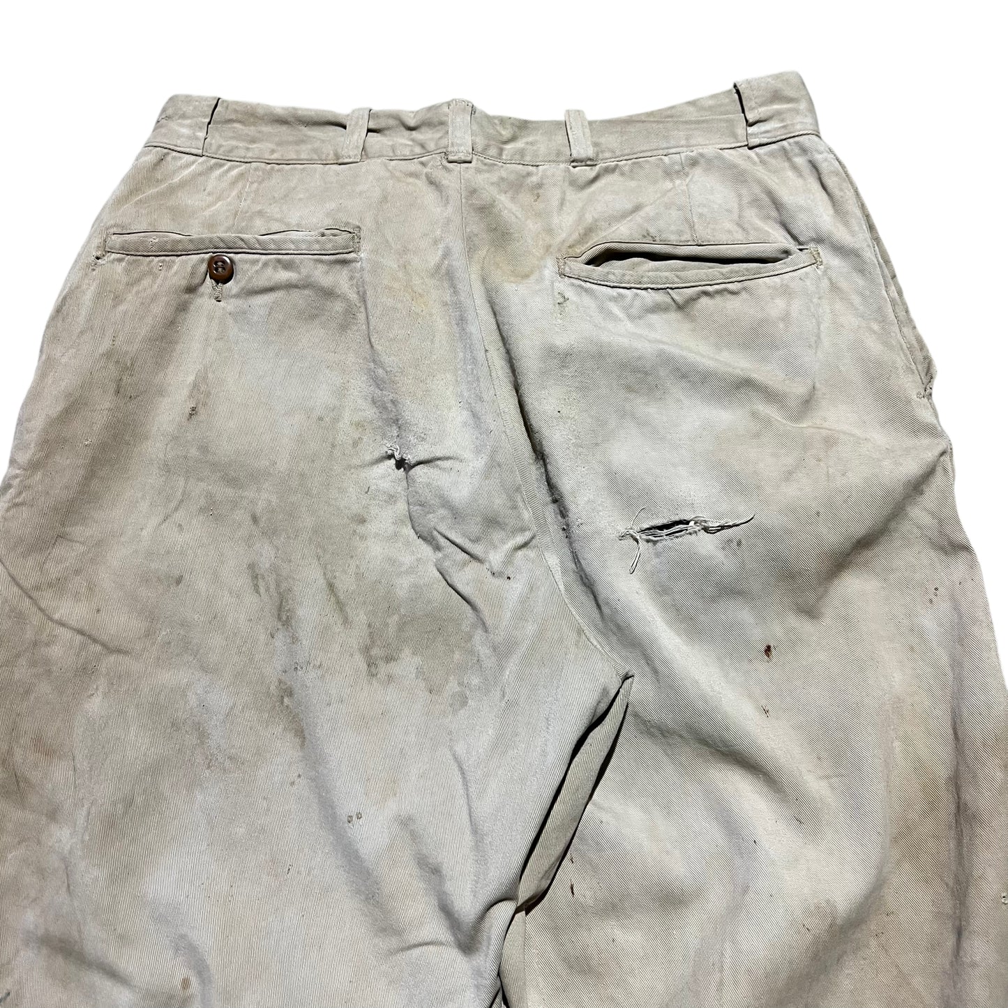 1950s Sail cloth khaki chino work pants (30w)