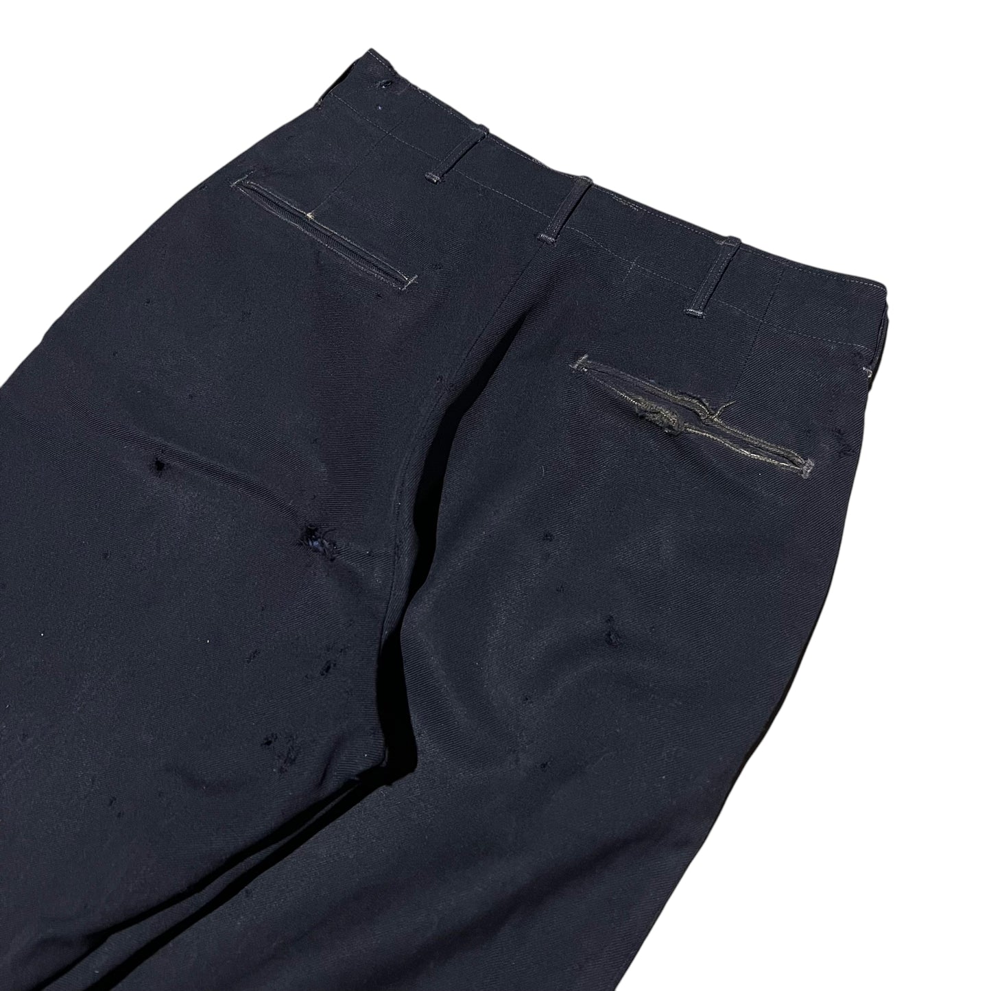 1940s WWII black overdyed whipcord button fly military pants (29w)