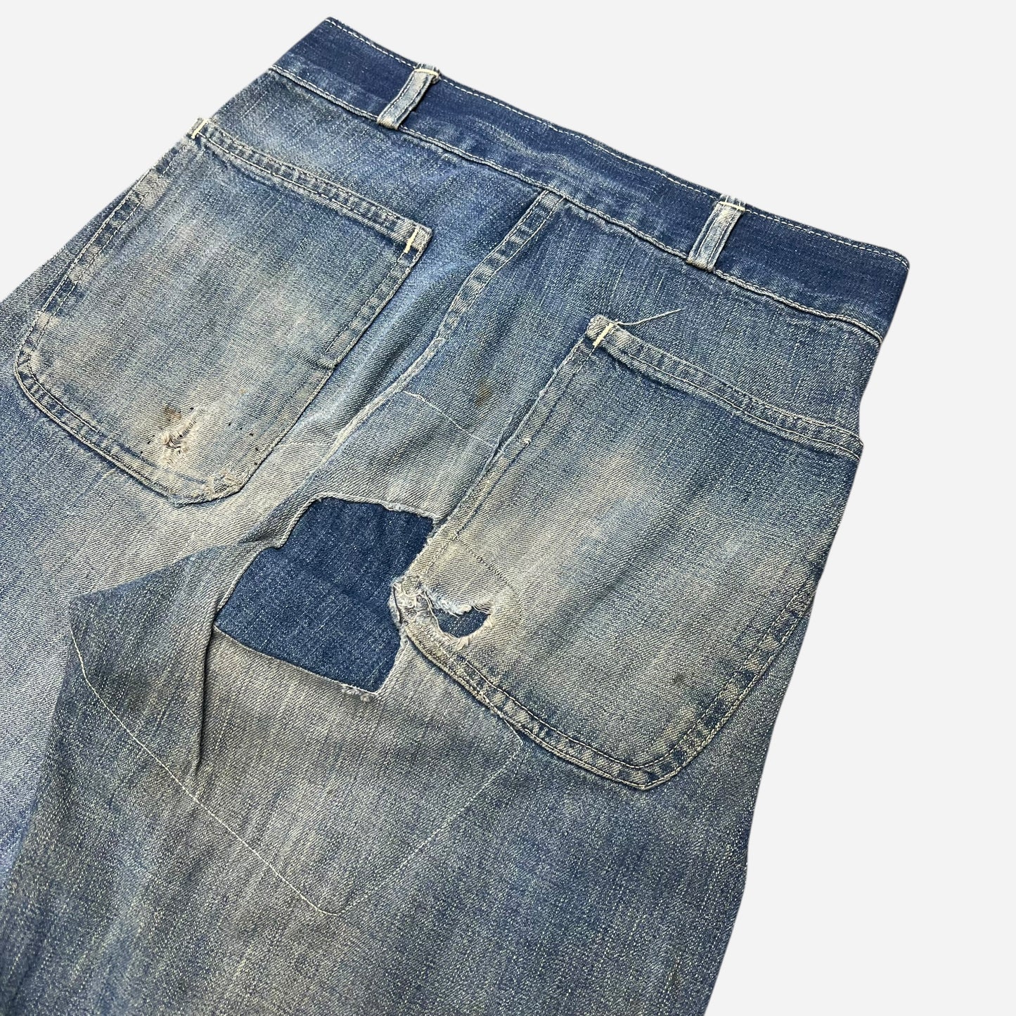 1940s Wide leg button fly denim jeans (25w)