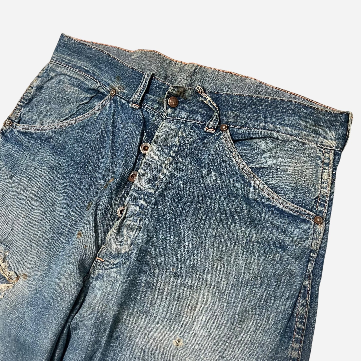 1940s Donut button fly repaired jeans (30w)