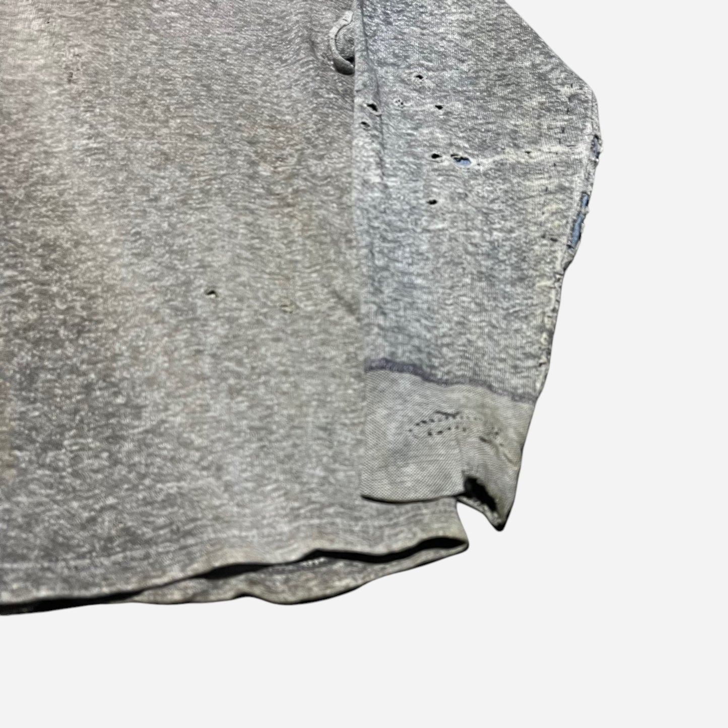 1940s Salt and pepper cotton cardigan denim repairs (L)