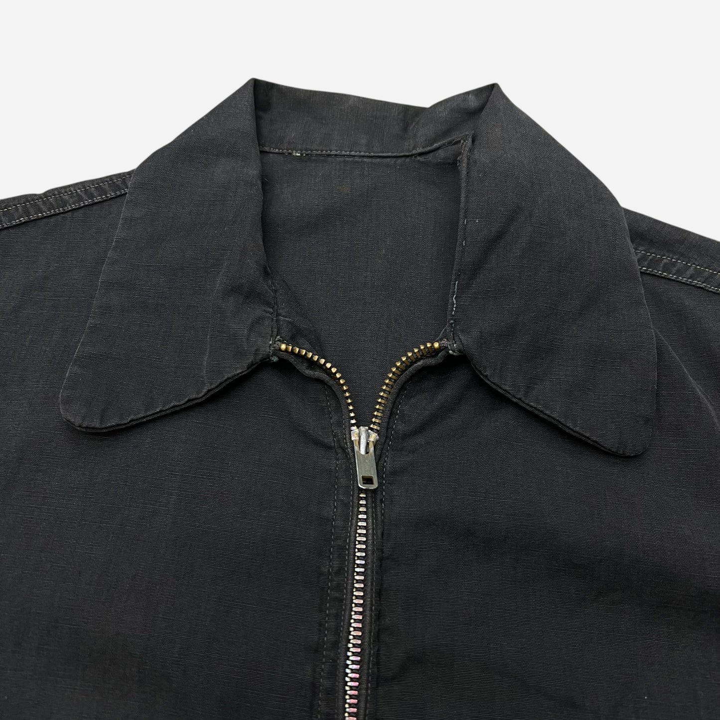 1950s Black cotton light weight boxy jacket (S/M)
