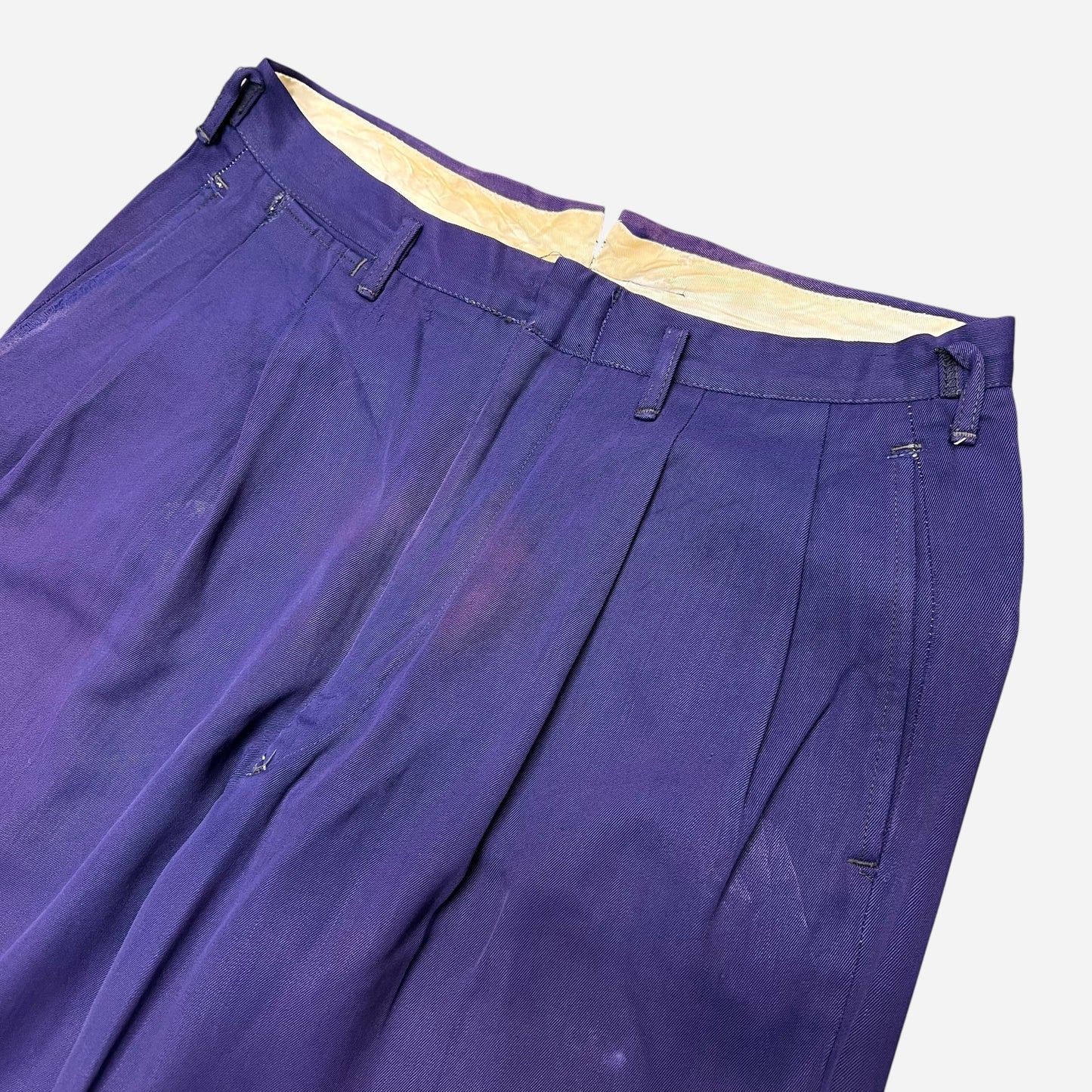 1950s Purple rayon pleated pants (30w)