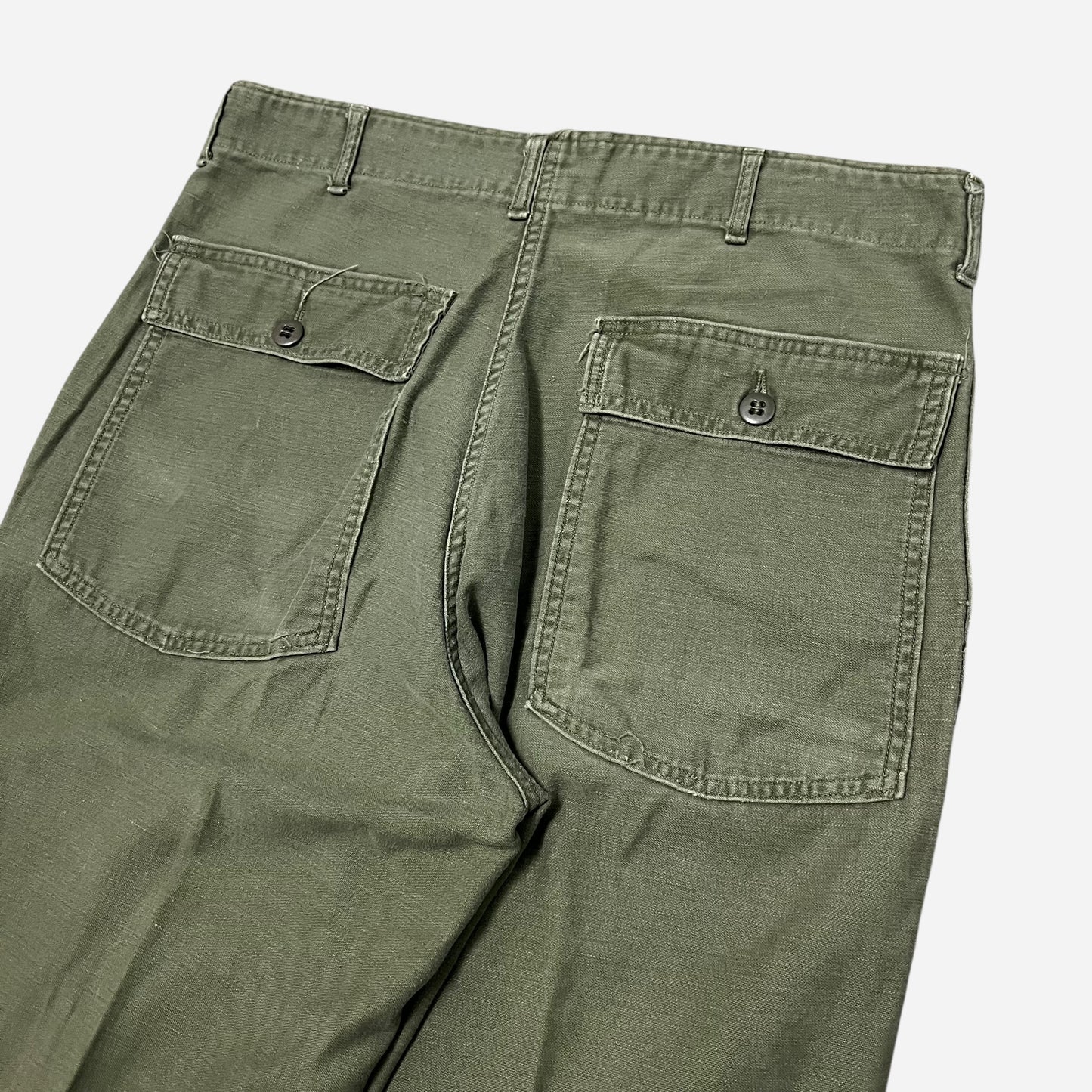 1960s Green OG 107 fatigue pocket button fly pants (32w)