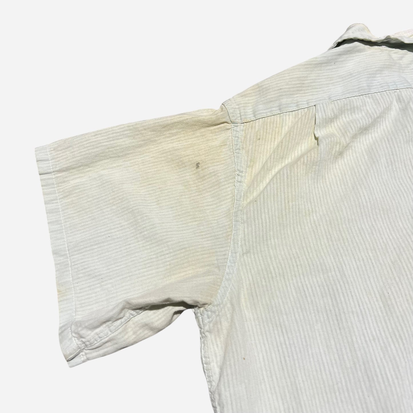 1950s Light blue cotton striped loop collar shirt (M)