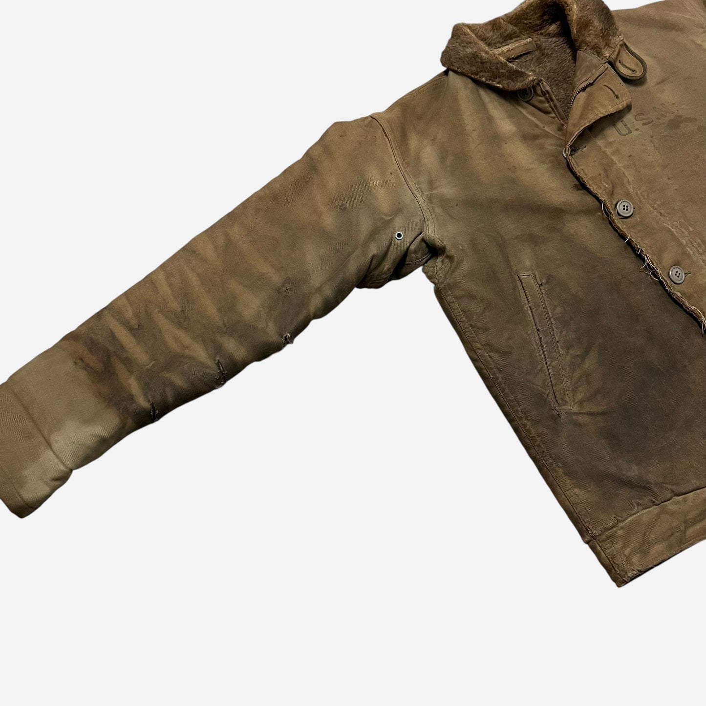 1940s WWII USN stenciled deck jacket (M/L)